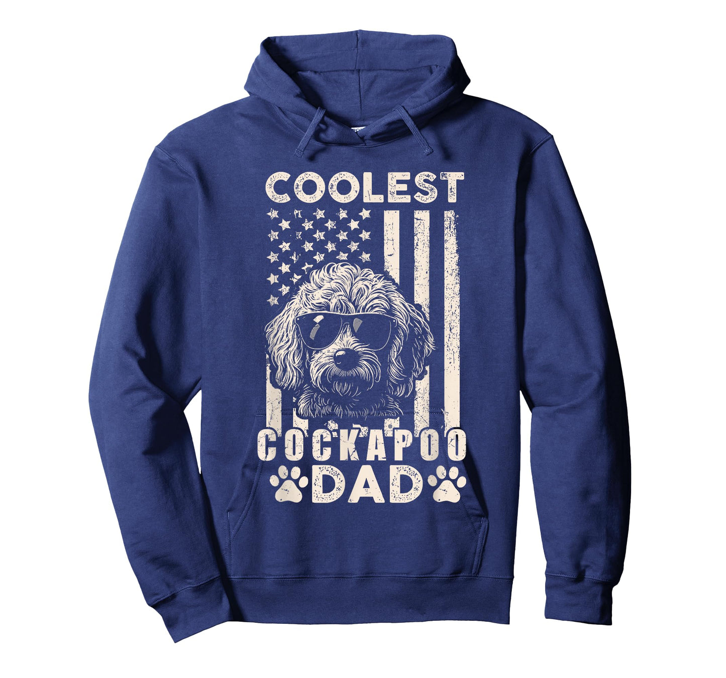 Coolest Cockapoo Dad Vintage American Flag Funny Fathers Day T-Shirt