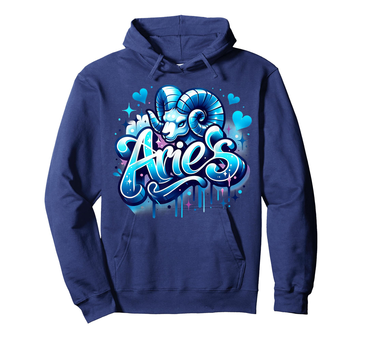 Blue Aries Zodiac Star Sign T-Shirt