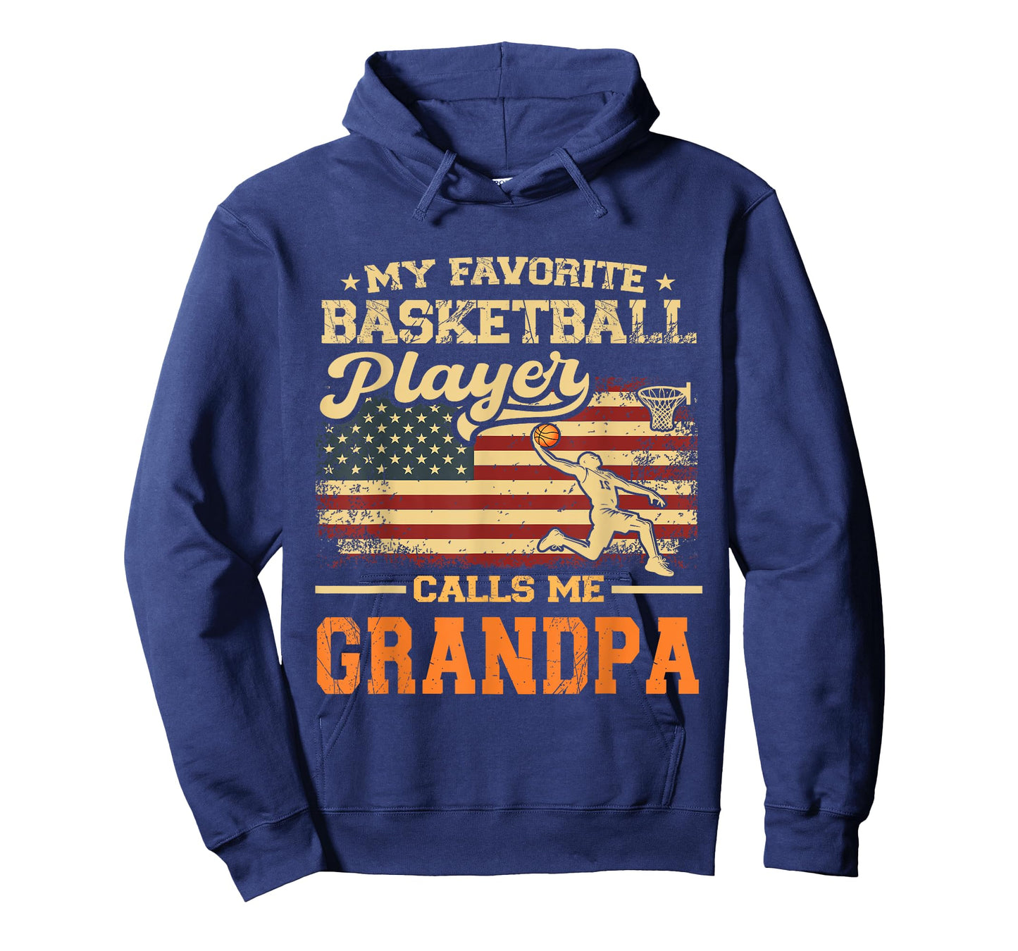 My Favorite Basketball Player Calls Me Grandpa US Flag T-Shirt