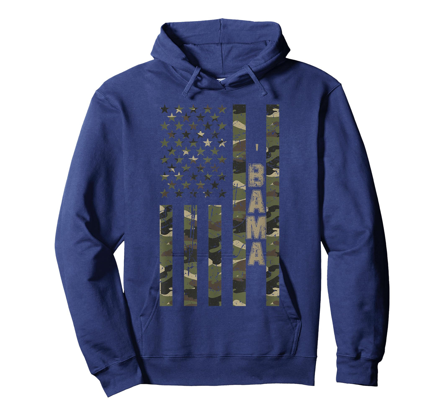 'Bama United States Alabama Distressed Camo w US Flag T-Shirt