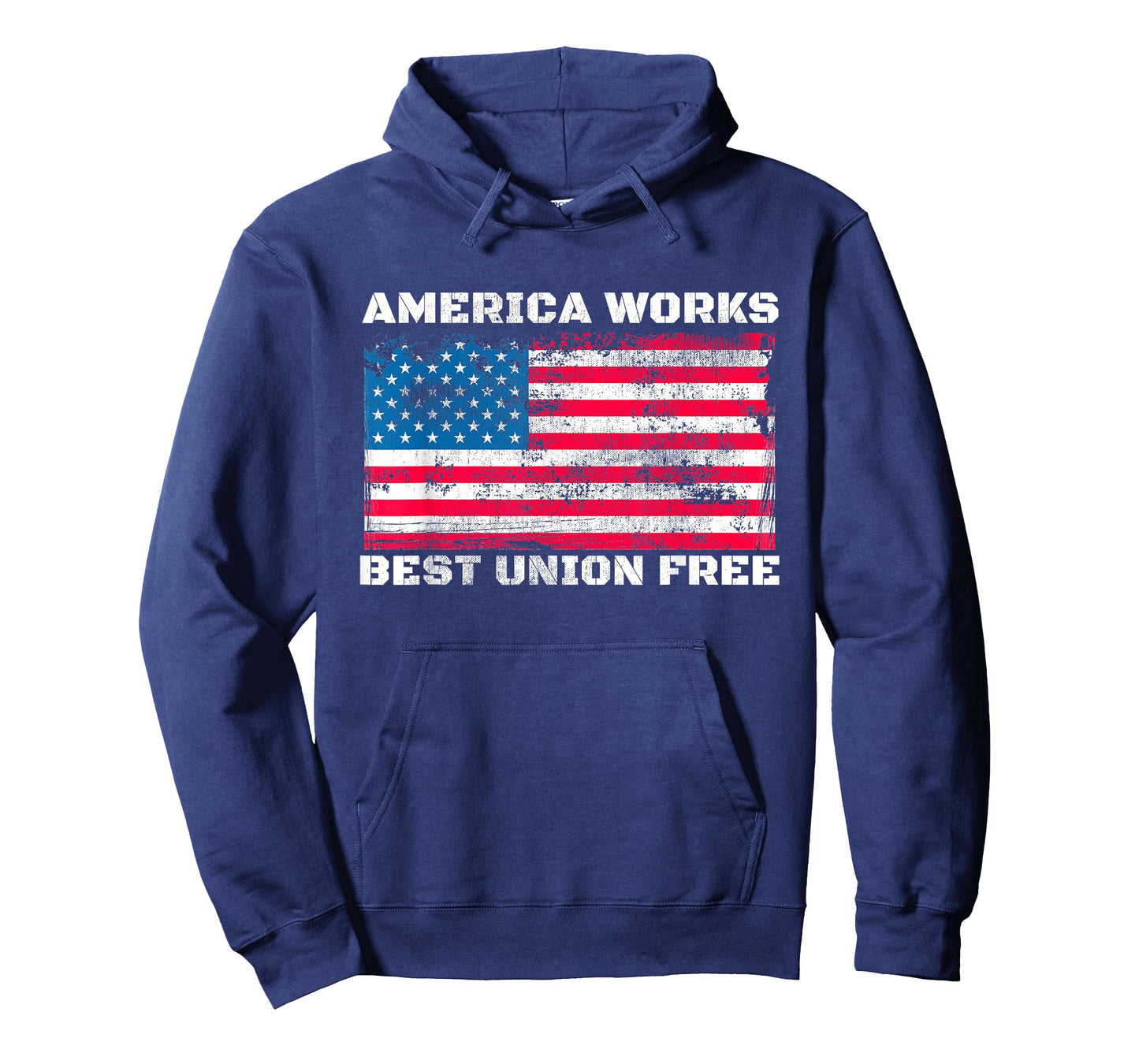 Anti Union America Works Best Union Free Vintage US Flag T-Shirt