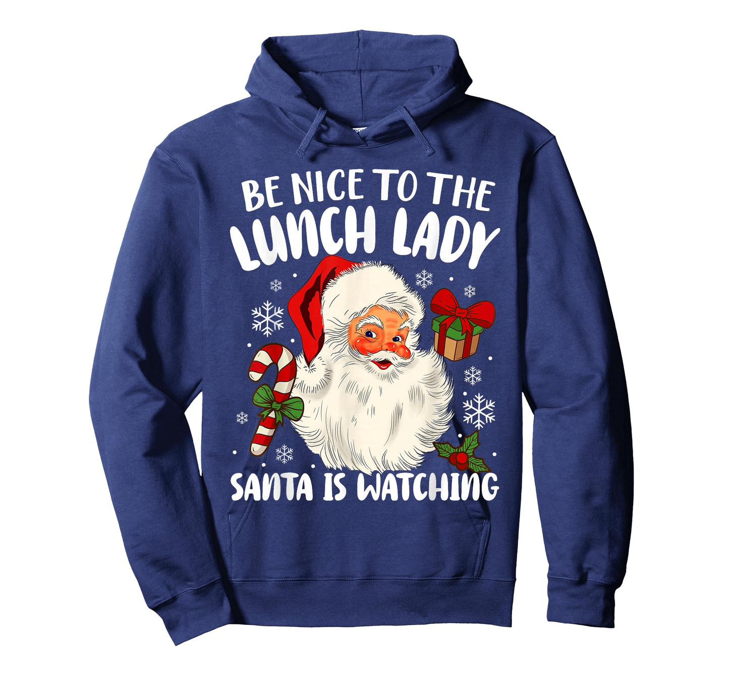 Christmas Be Nice to The Lunch Lady Santa is Watching Womens T-Shirt