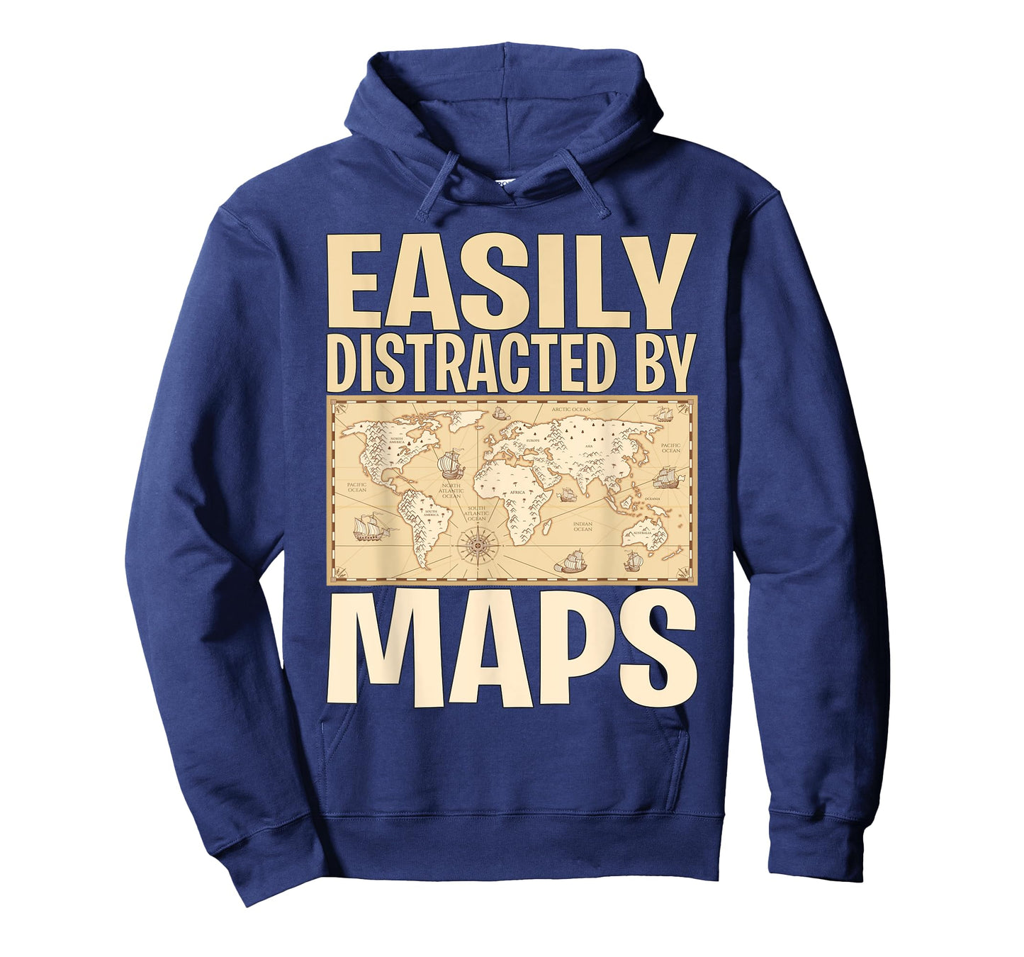 Funny Geography Teacher - Easily Distracted By Maps T-Shirt