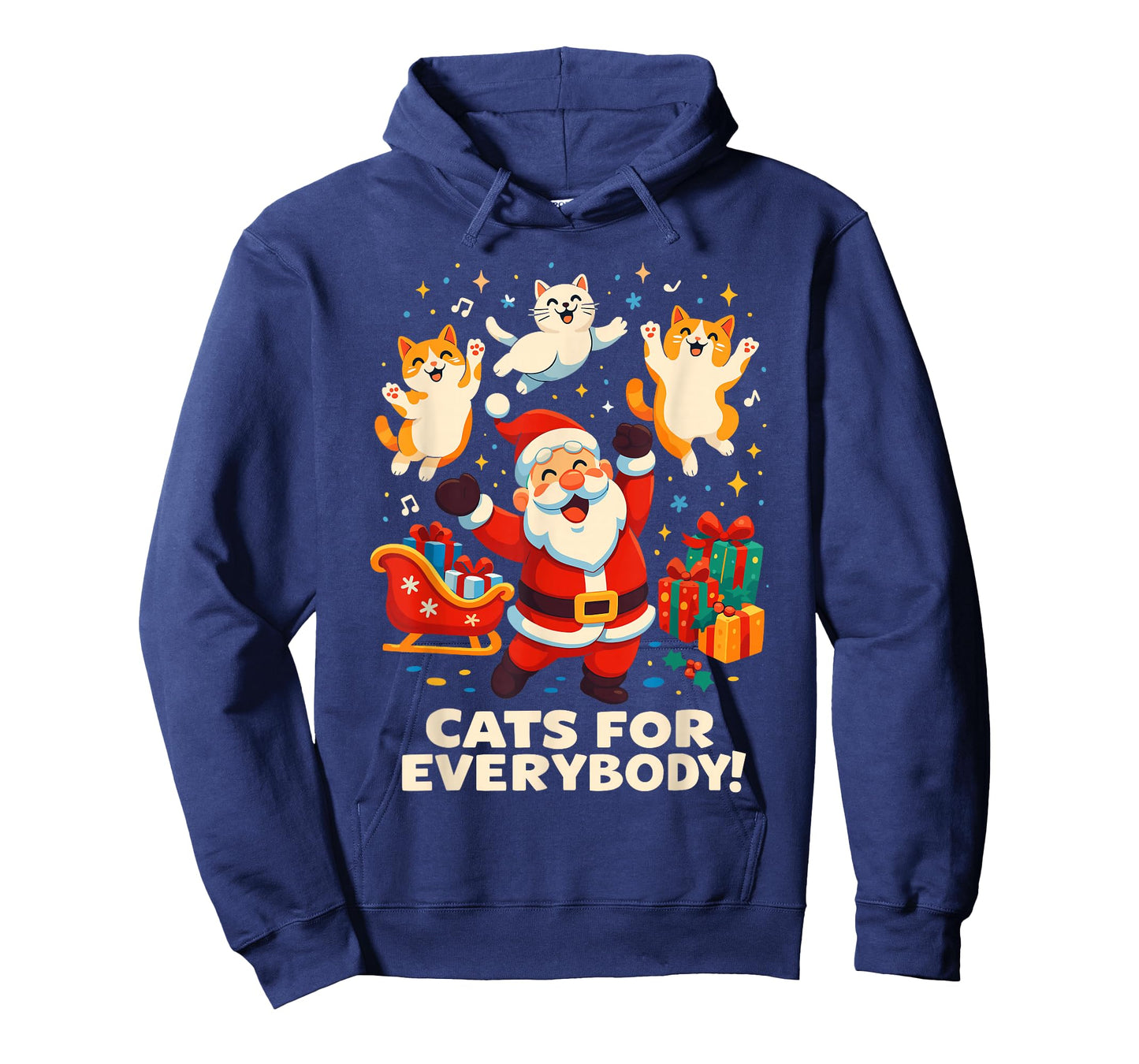 Cats for Everybody Christmas Shirt Men, Funny Santa Cat Dad T-Shirt