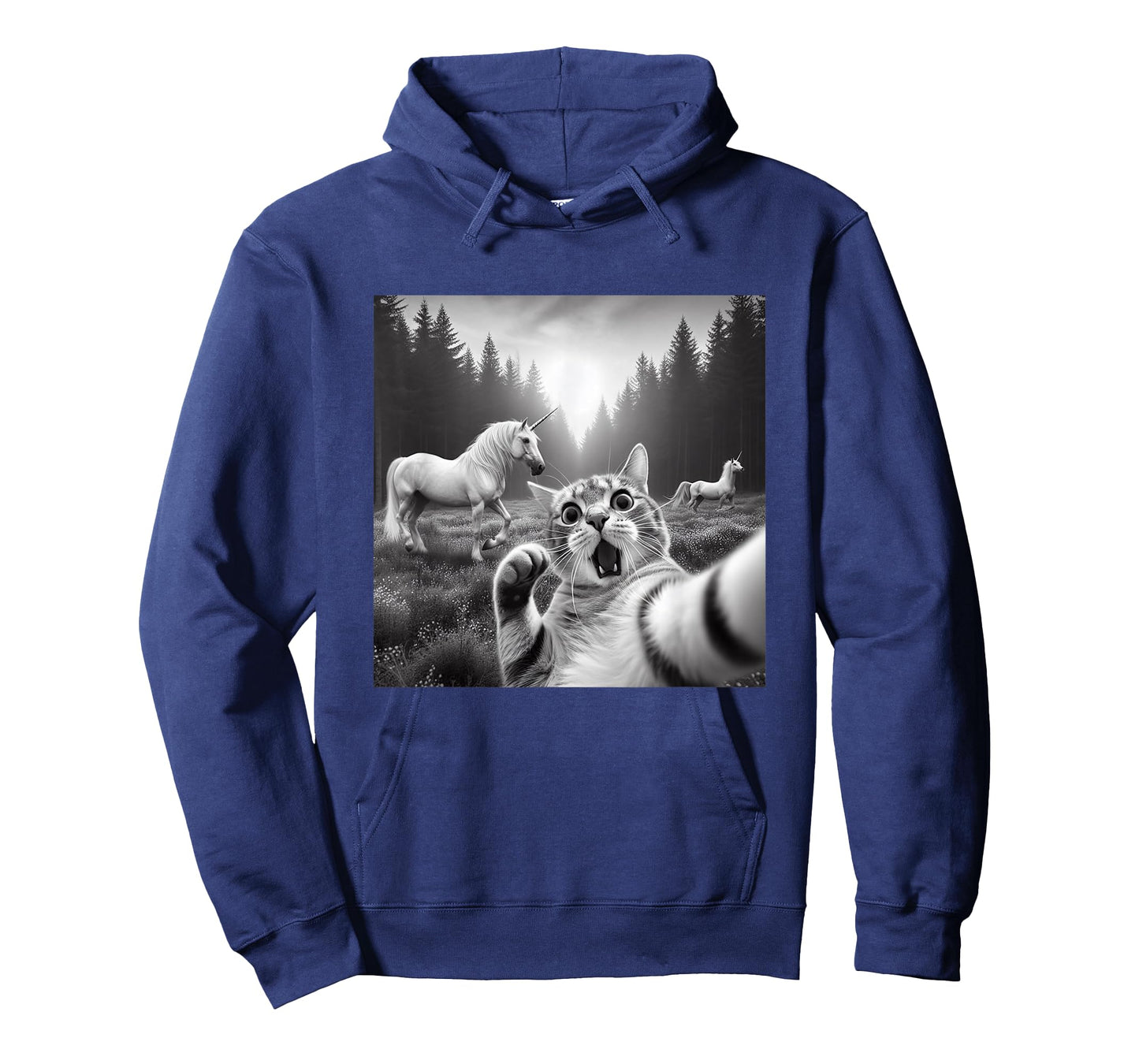 Funny Surprised and Scared Cat Selfie with Unicorns T-Shirt