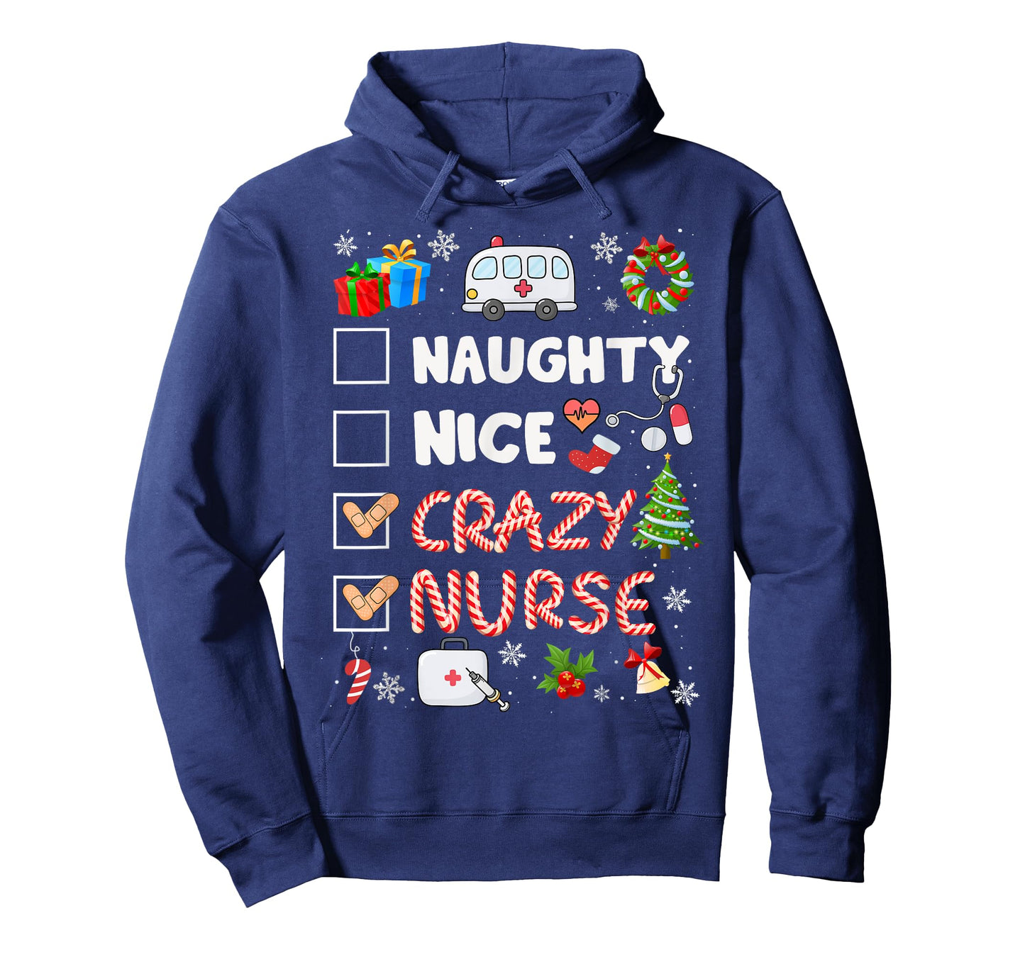 Cute Naughty Nice Crazy Nurse Christmas Nurse Xmas Top Women T-Shirt