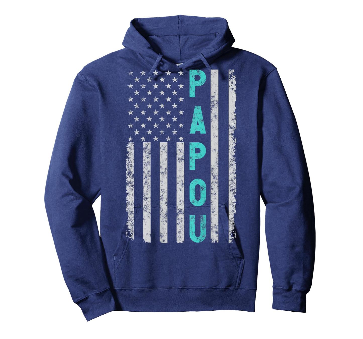 Papou Funny Fathers Day Vintage Patriotic American Flag Women Men T-Shirt