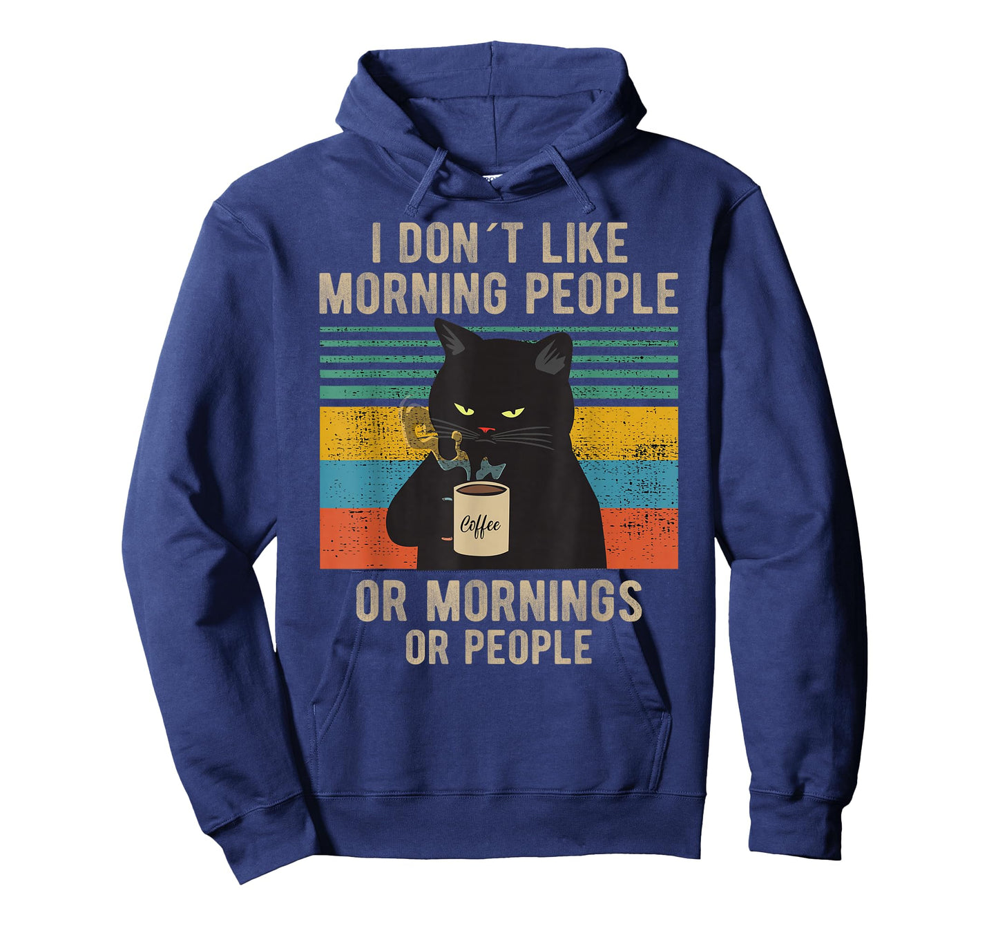 I Hate Morning People and Mornings and People Coffee Cat T-Shirt Small