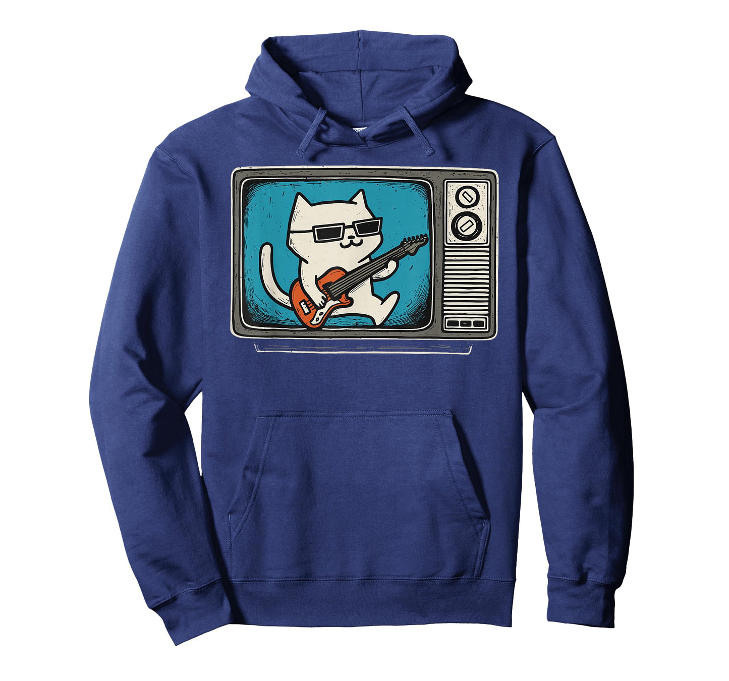 Novelty Cat Playing Guitar Men Kids Women Funny Y2K T-Shirt