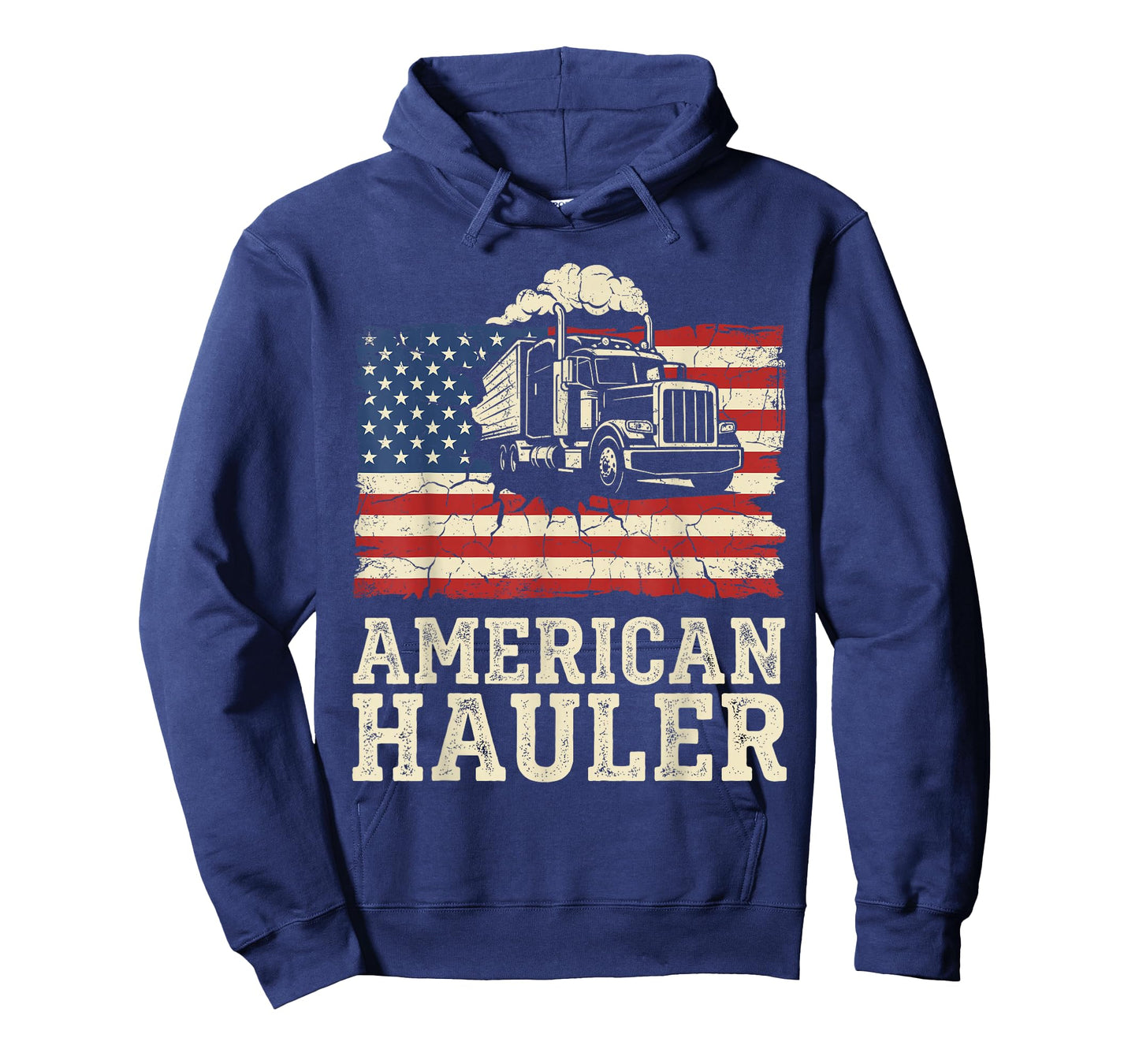 American Hauler Truck Driver Patriotic US Flag Trucker T-Shirt