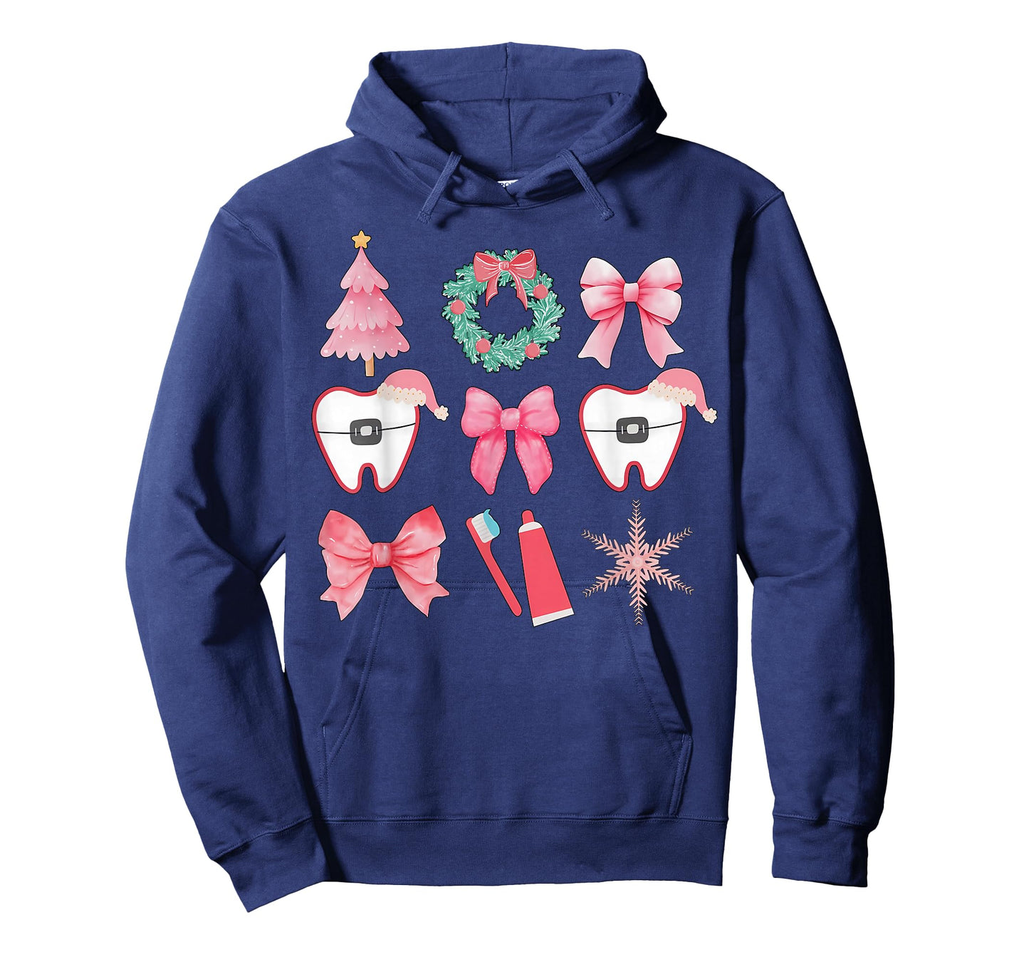 Christmas Coquette Bow Orthodontic Dental Dental Crew T-Shirt