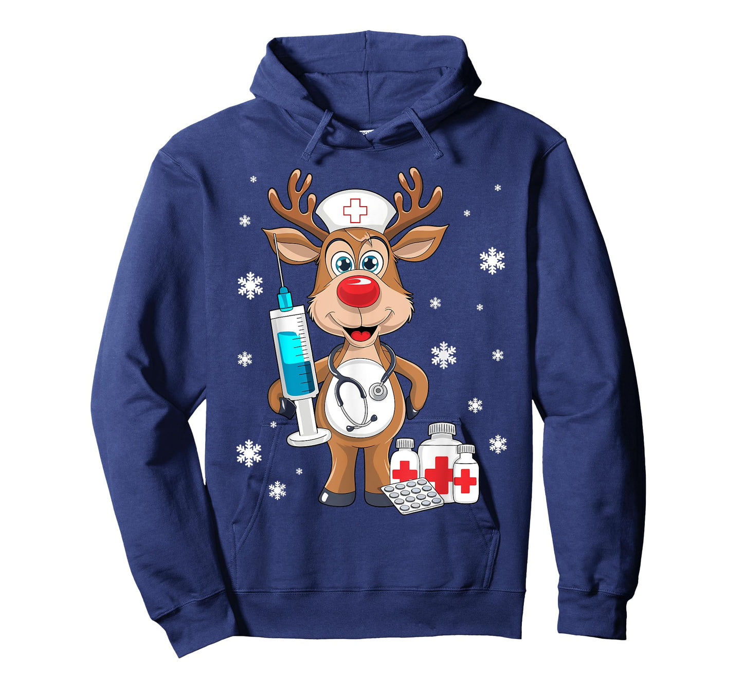 Christmas Nurse Reindeer Funny Xmas Nursing Scrub Women T-Shirt