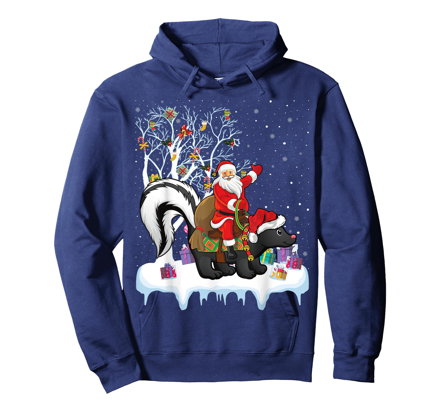 Skunk Lover Xmas Gift Santa Riding Skunk Christmas T-Shirt