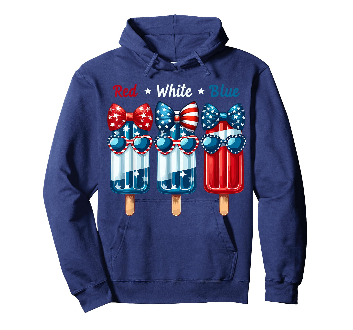 Red White & Blue 4th July American Flag Coquette Popsicle T-Shirt