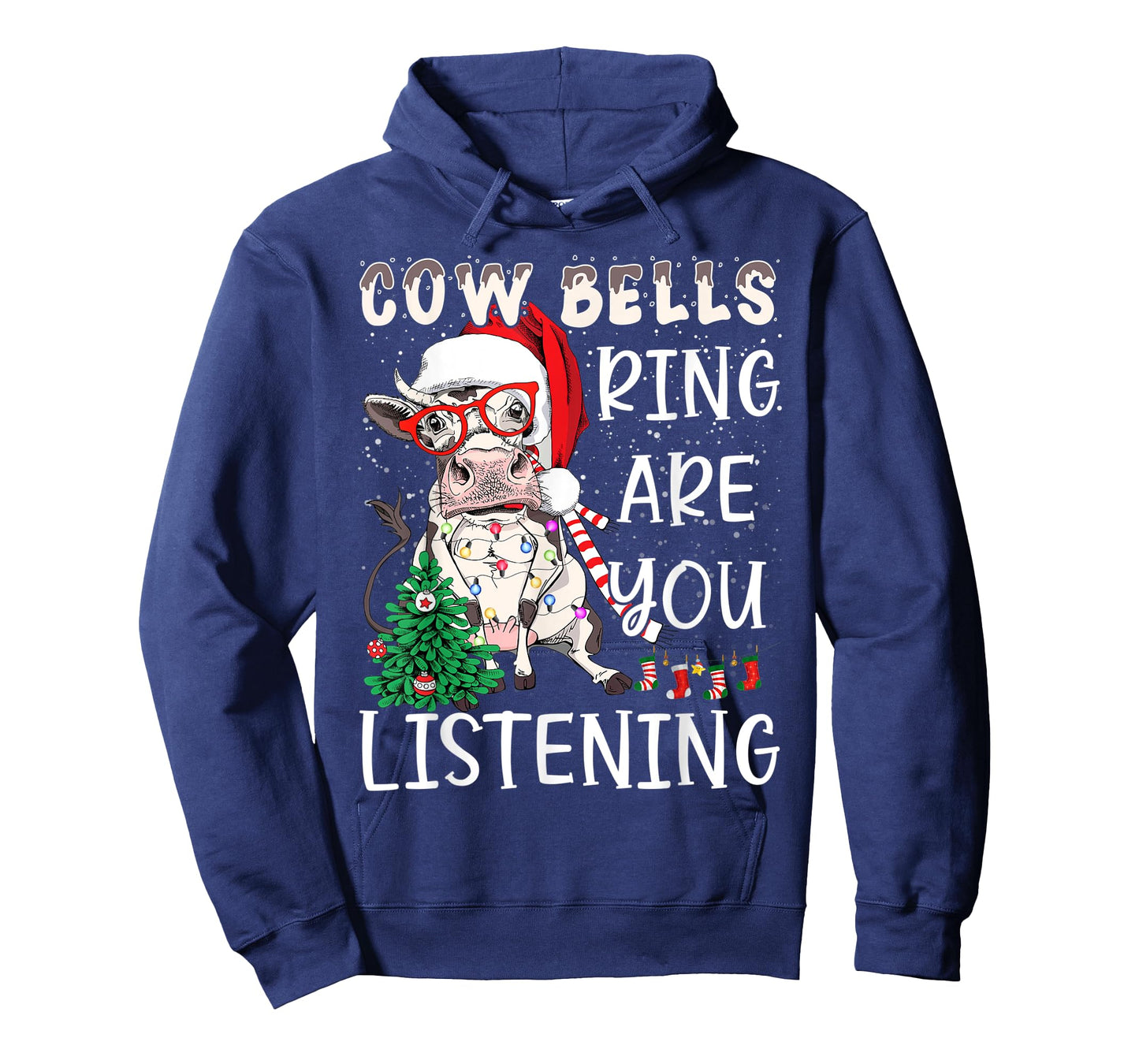 Cow Christmas Cow Bells Ring Are You Listening Funny Farmers T-Shirt