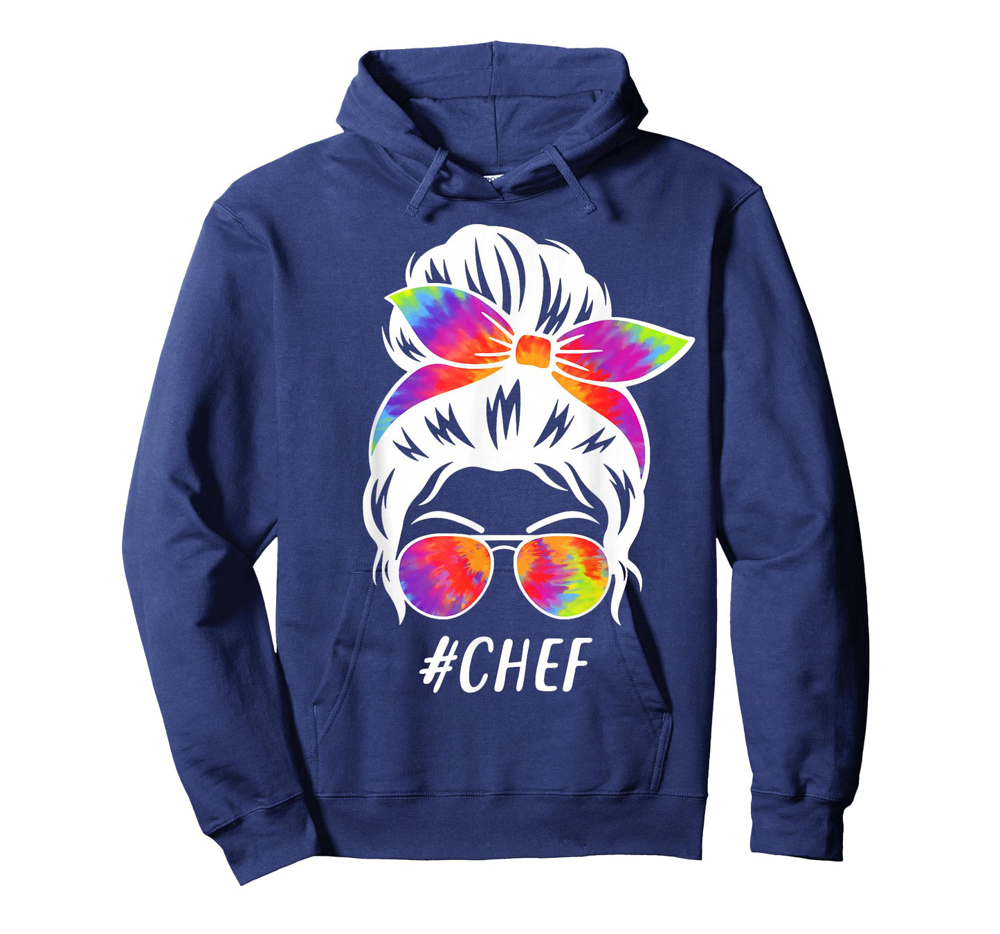 Chef Squad Tie Dye Messy Bun Girl Company Cooking Crew T-Shirt