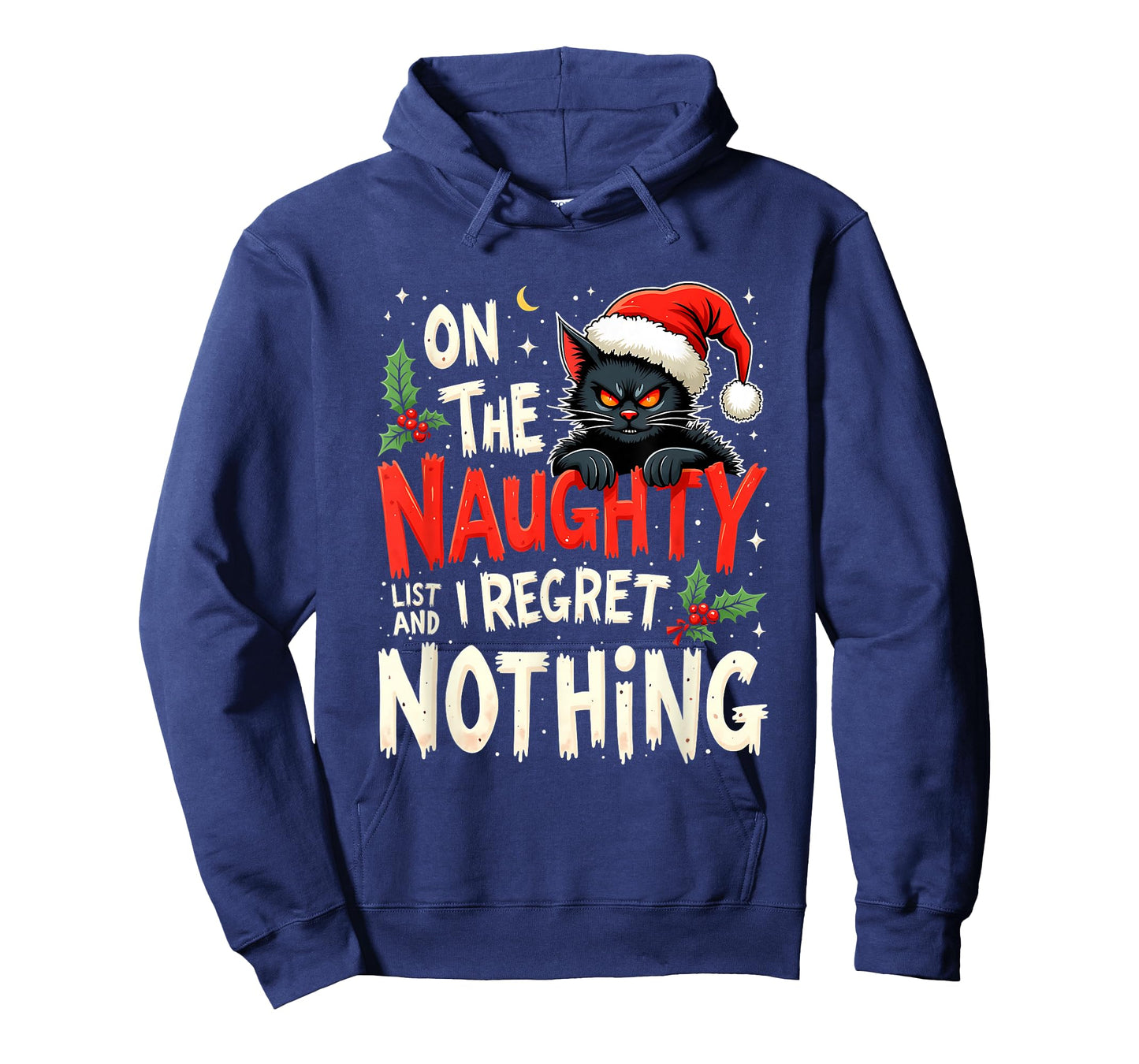 Funny Black Cat On The Naughty List I Regret Nothing T-Shirt