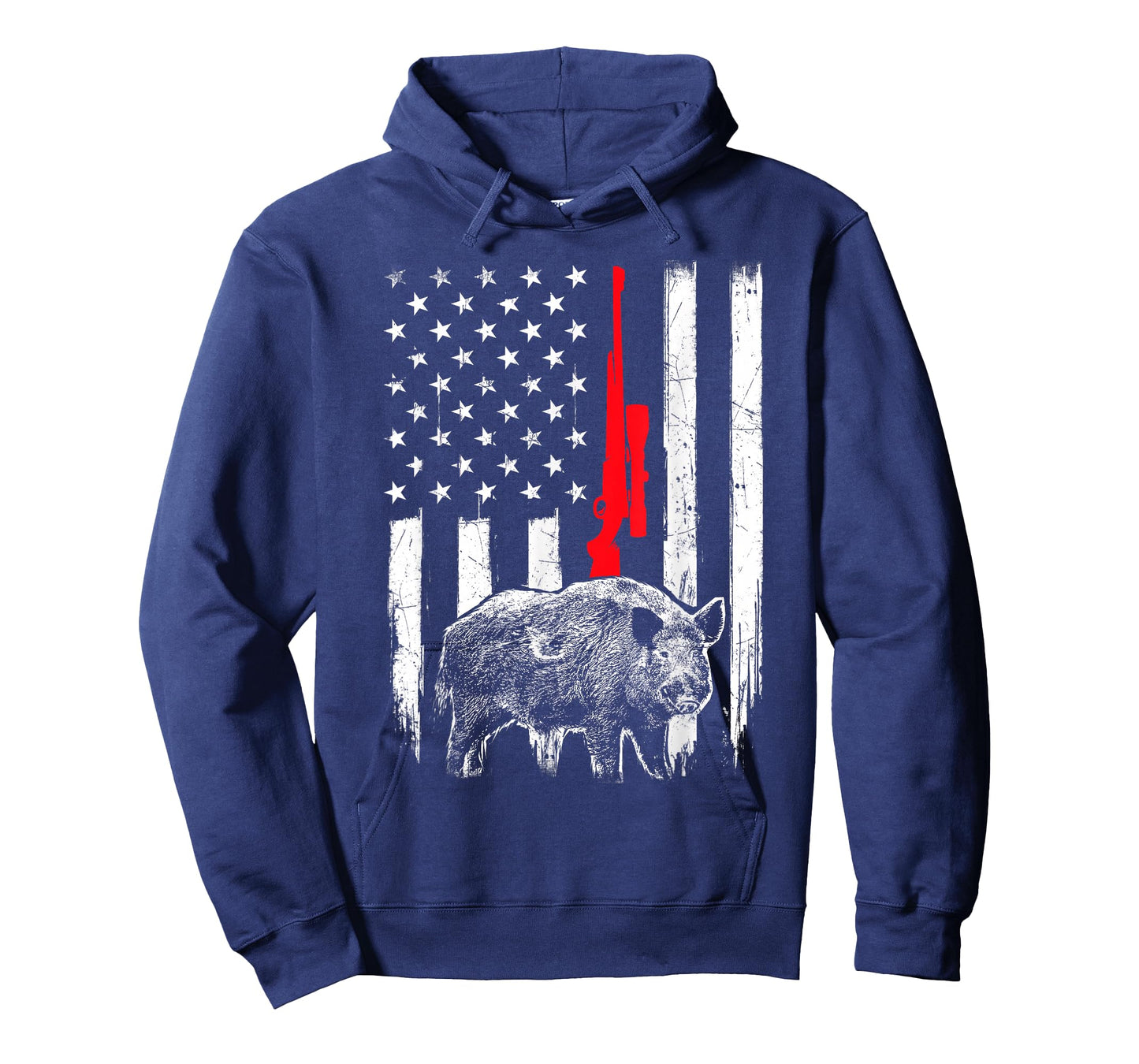 Patriotic American USA Flag - Boar Hunting Wild Hog Hunter T-Shirt