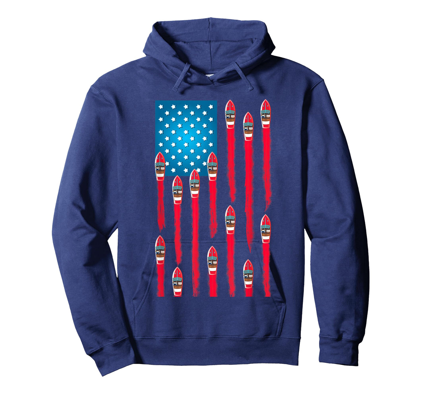 Speed Boat Flag Design, Patriotic American Flag T-Shirt