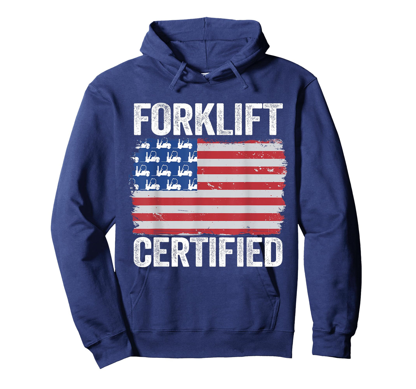 Forklift Certified Daddy American Flag Funny Forklift Driver T-Shirt