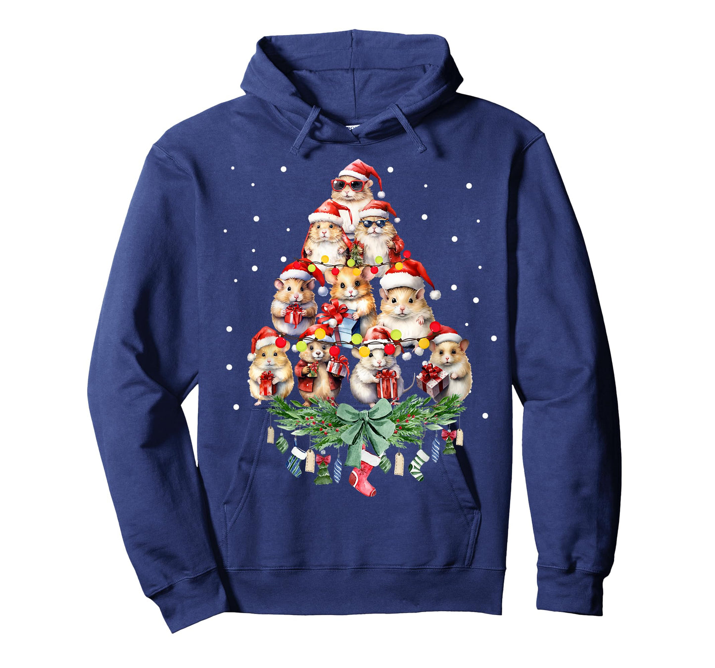 Hamsters Christmas Tree Santa Hamsters Christmas Lights T-Shirt