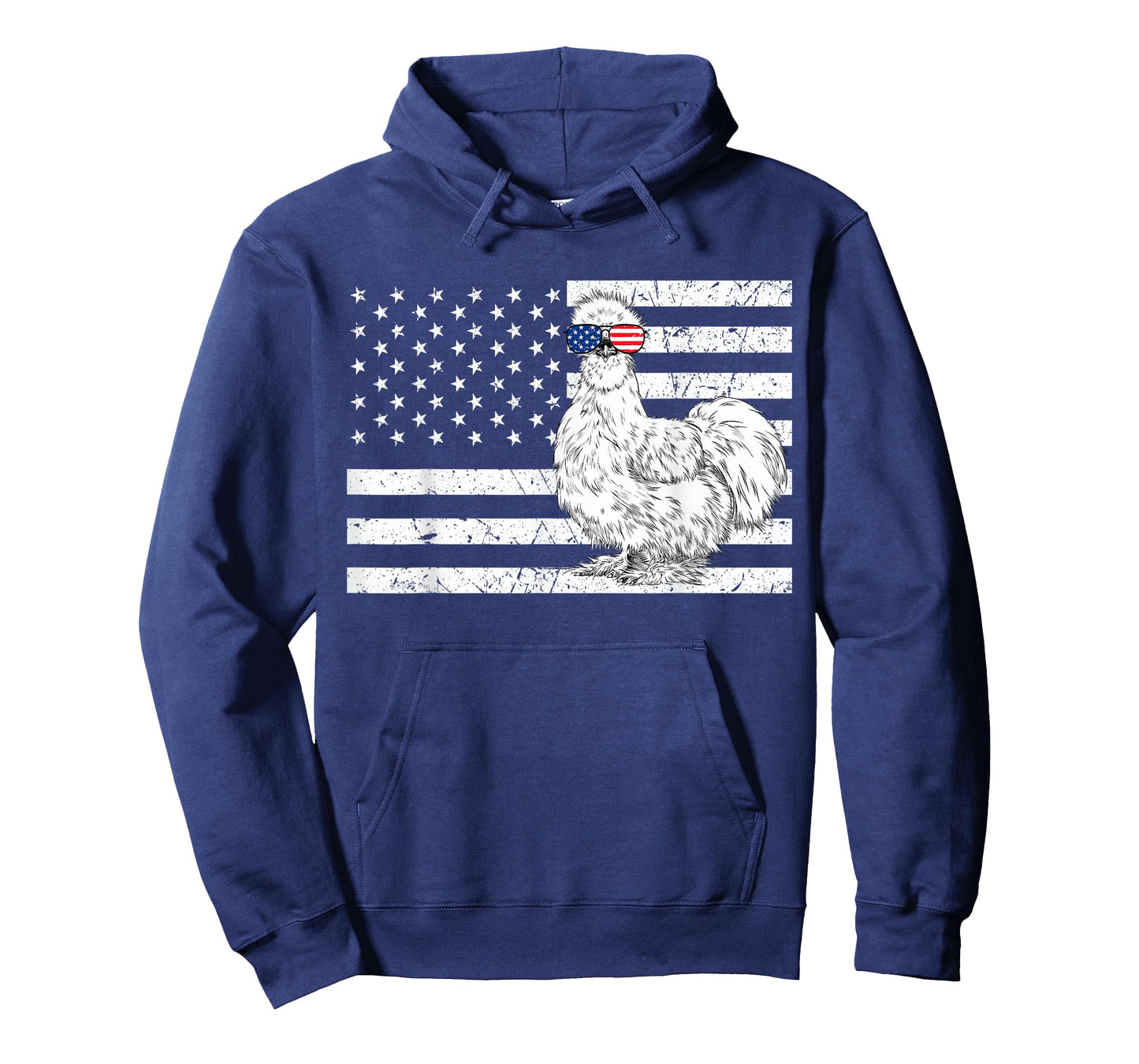 Silkie Chicken 4th of July US American Flag Farm Animal T-Shirt