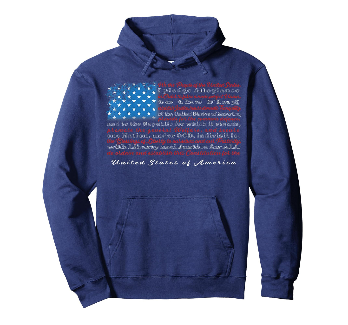 US Flag with Constitution Preamble and Pledge of Allegiance T-Shirt