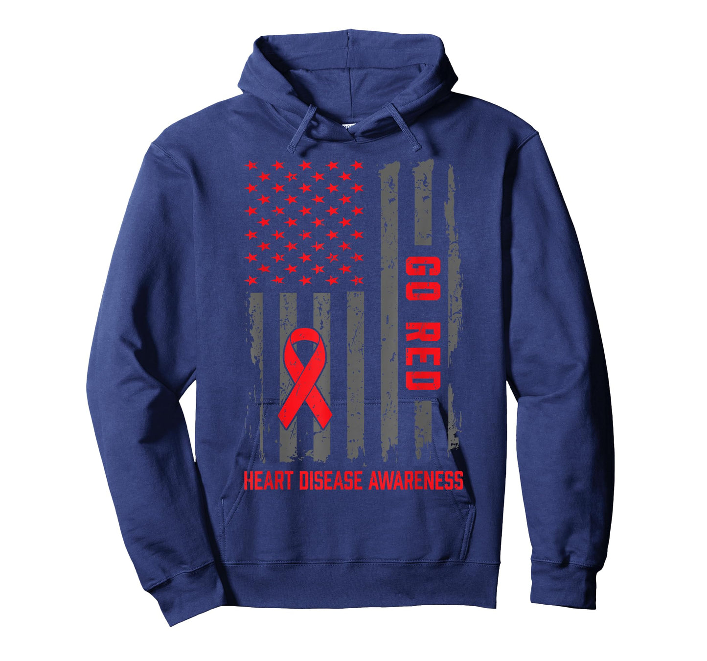 Heart Disease American Flag Go Red Heart Disease Awareness T-Shirt