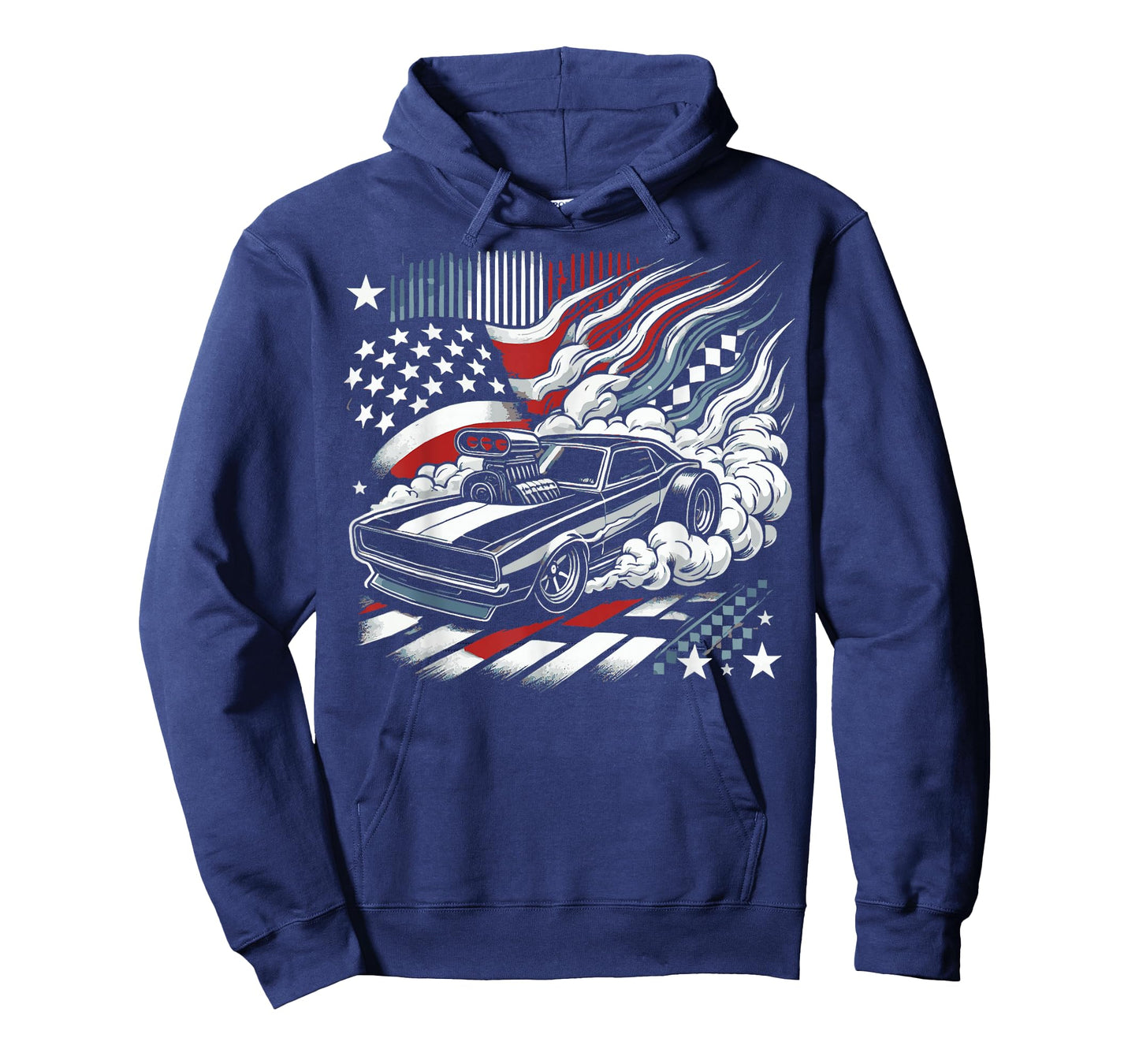American Flag Drag Racing Strip Tree Light Dragster T-Shirt