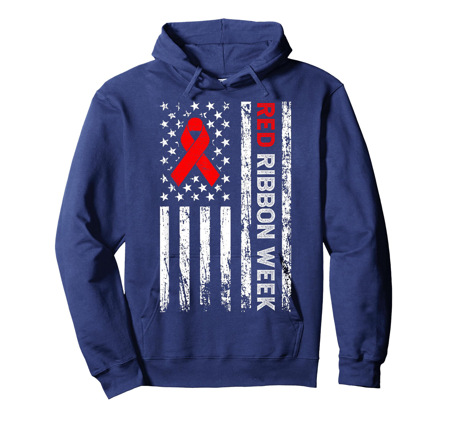 Vintage Drug Free Shirt American Flag Line Red Ribbon Week T-Shirt