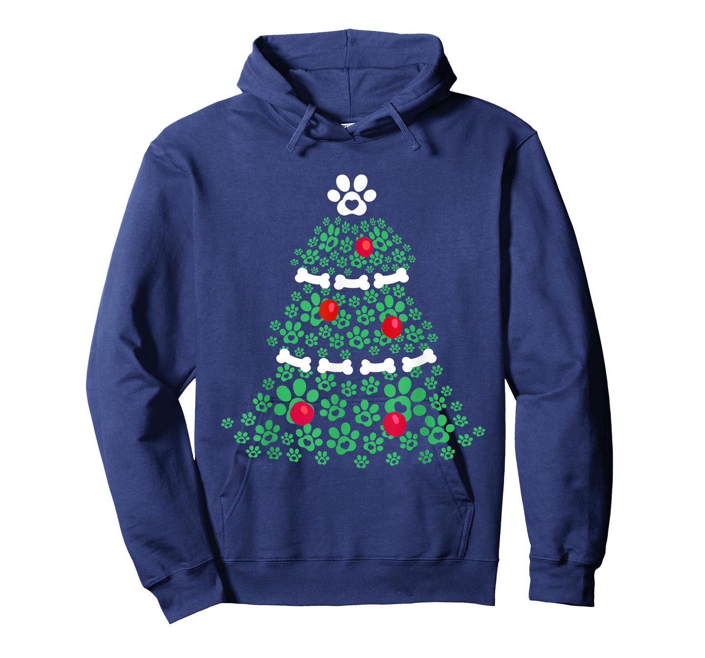 Cute Xmas Dog Paw Christmas Tree Puppy Lovers Men Women Kids T-Shirt