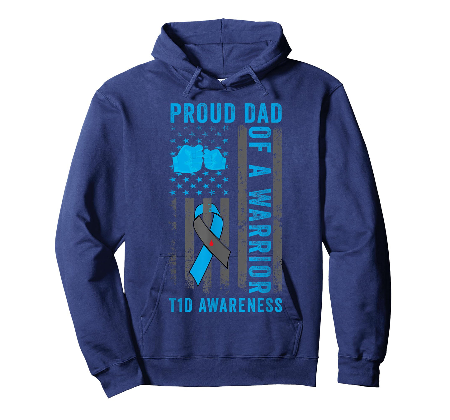 Proud Dad Of A T1D Warrior Type 1 Diabetes Awareness T-Shirt