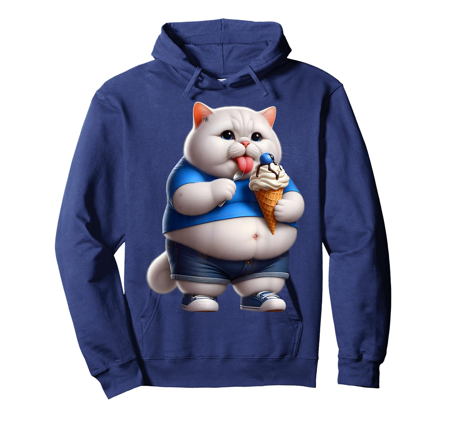 Funny Fat Cat Men Women Kids Ice Cream Fat Kitten Cat Lover T-Shirt