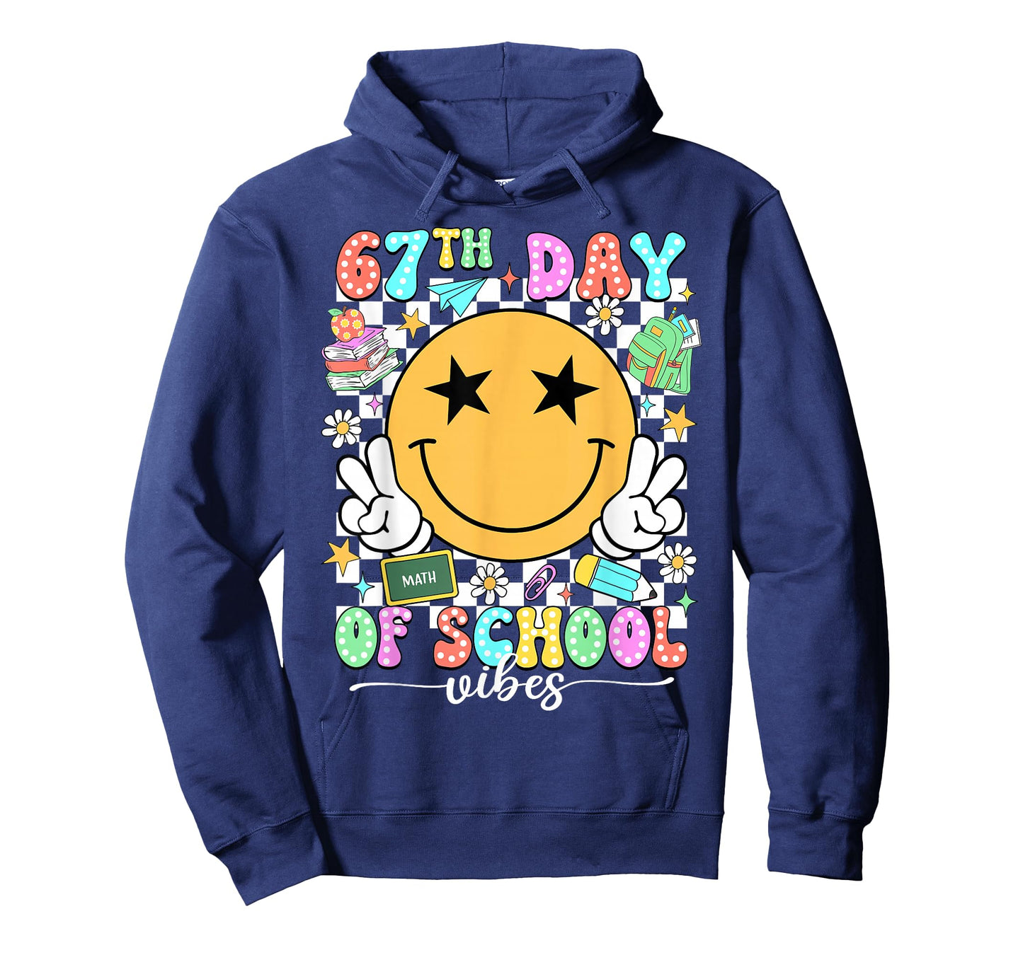 Happy 67th Day of School Vibes Smile Face 67 Days of School T-Shirt