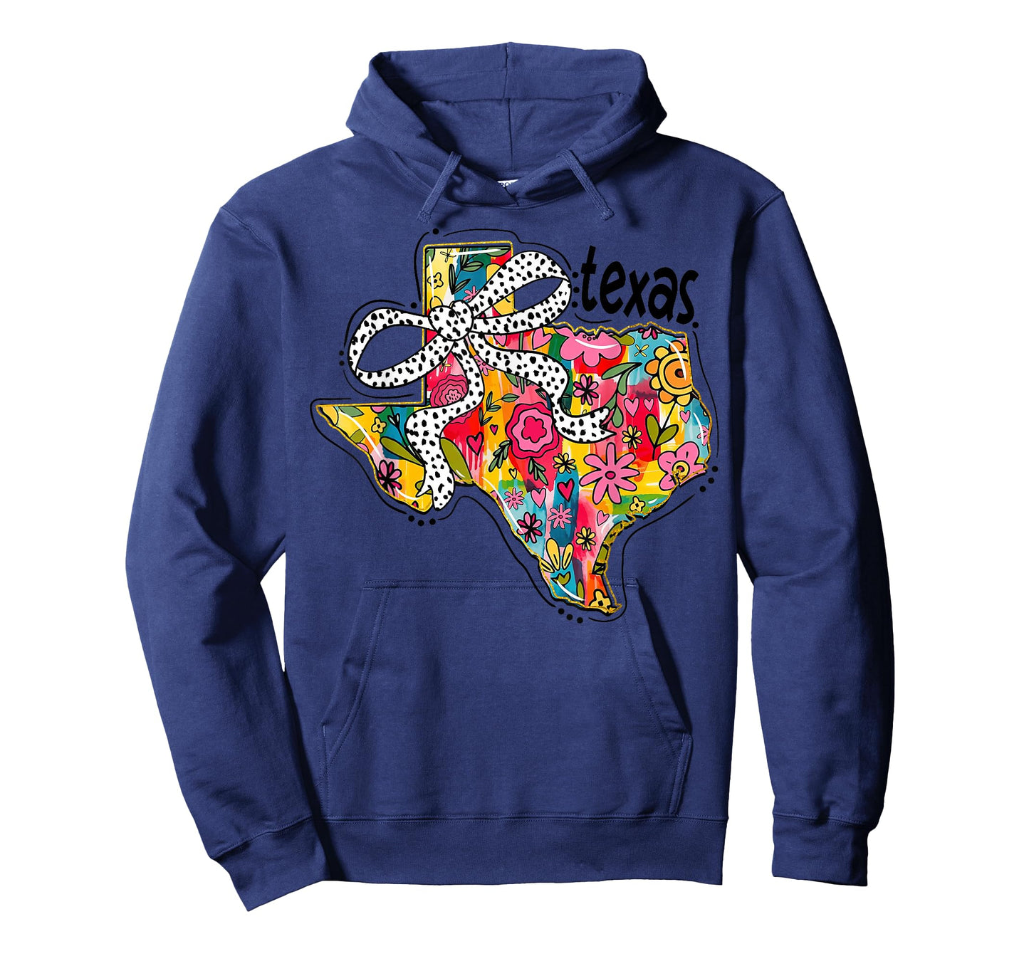 Girly Texas State Map Floral Coquette Bow 4th of July USA T-Shirt