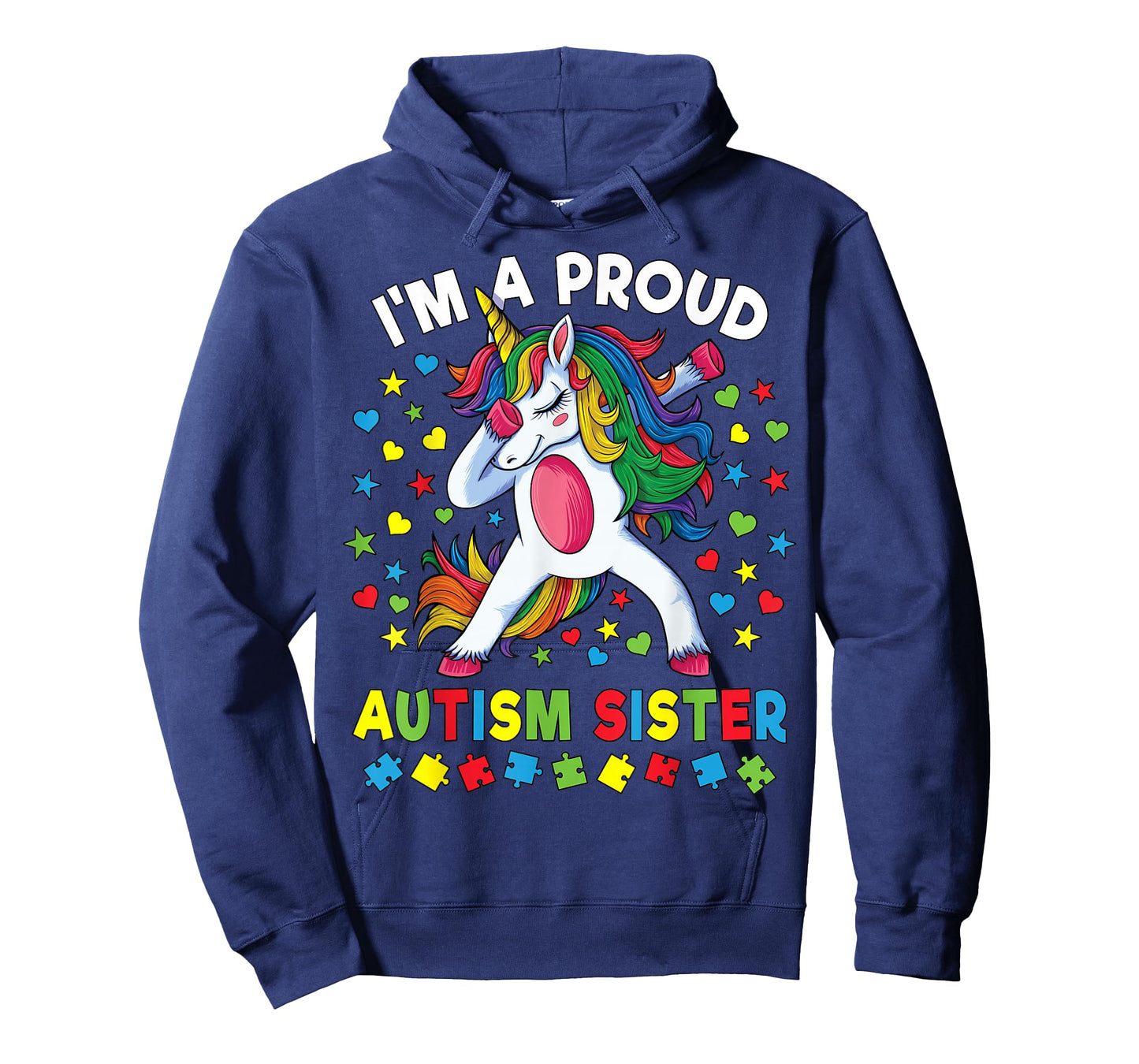 Autism Awareness Dabbing Unicorn Girl Proud Autism Sister T-Shirt