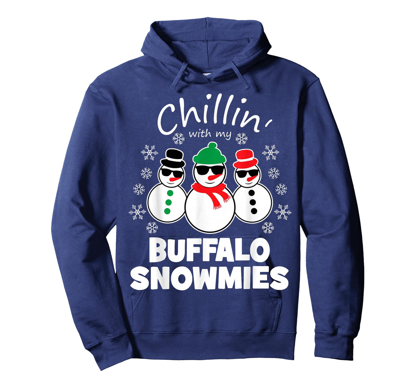 Chillin With My Buffalo Snowmies Funny Christmas T-Shirt