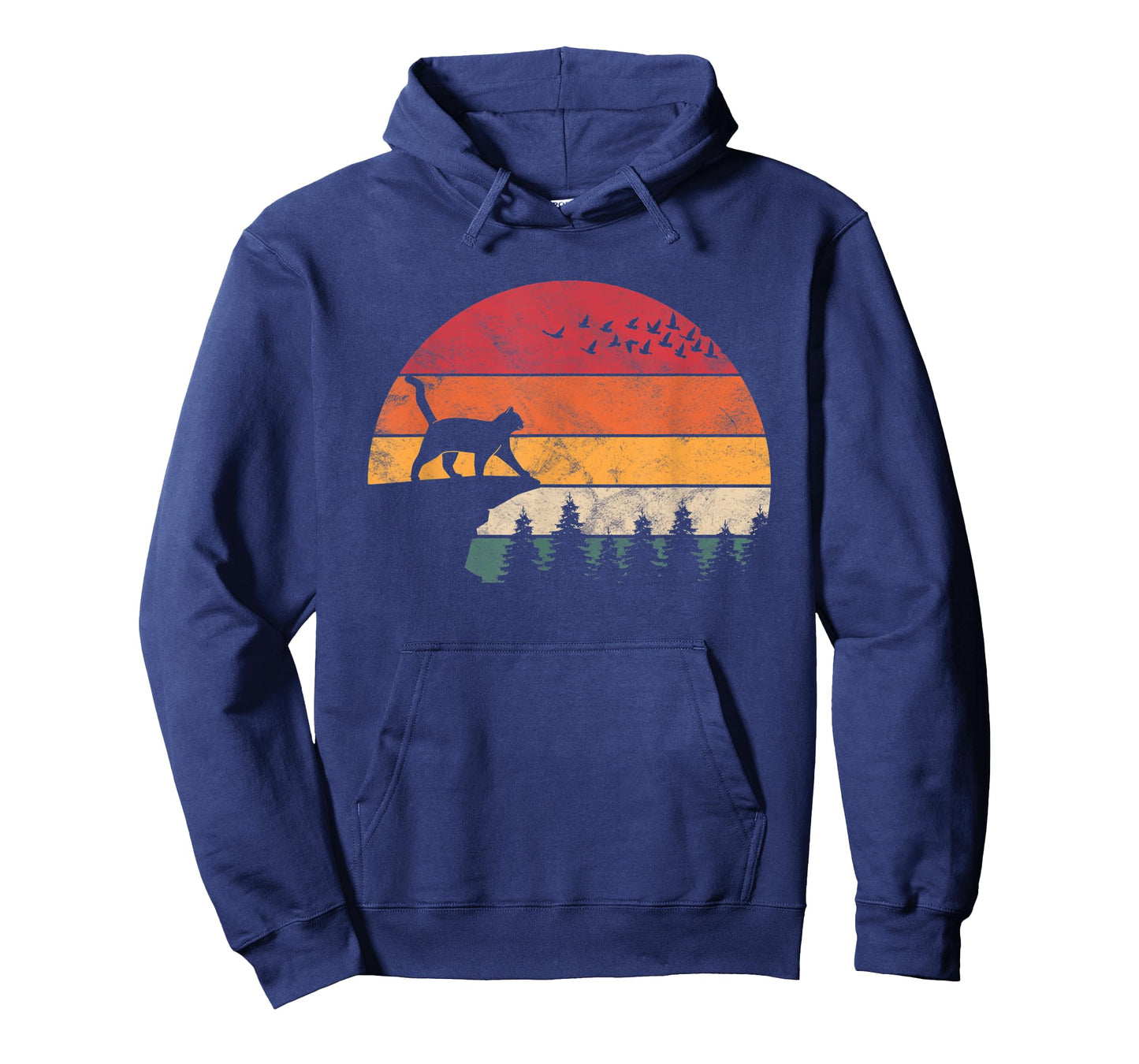Cat Retro Sunset Cat Lover For Men and Women T-Shirt