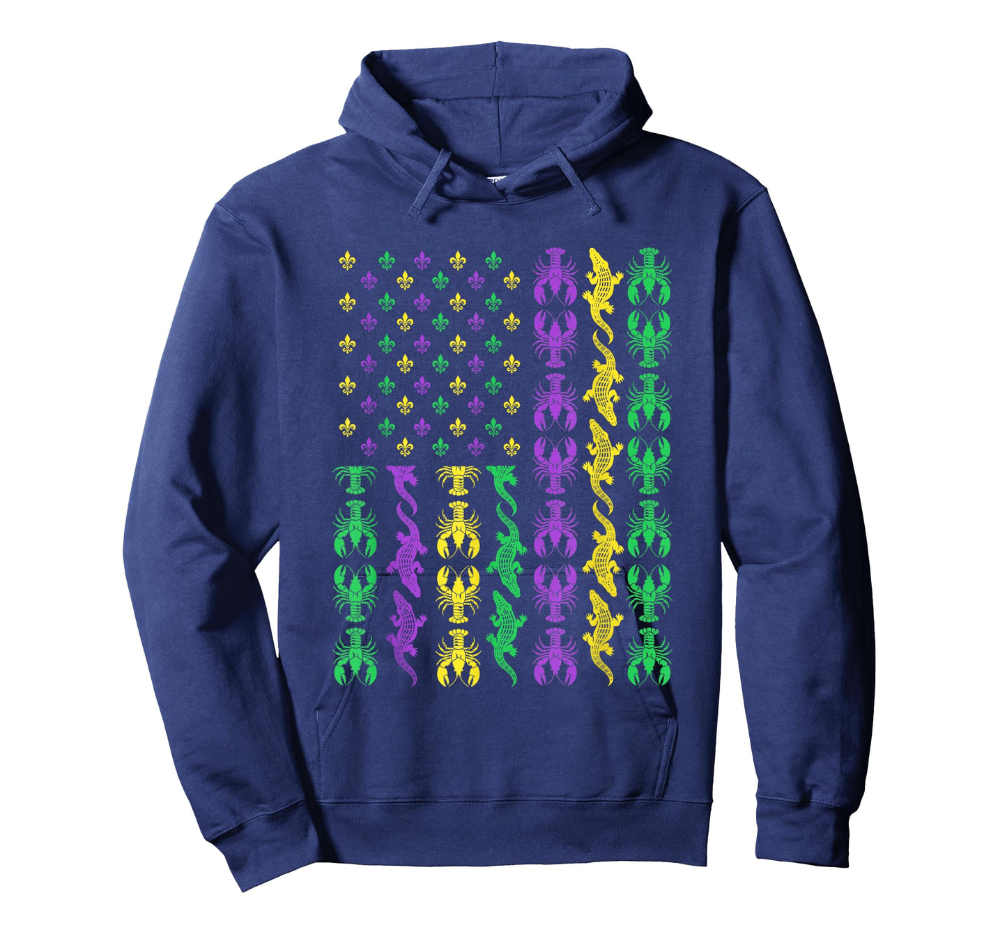 Mardi Gras USA American Flag Crawfish Alligator Mardi Gras T-Shirt