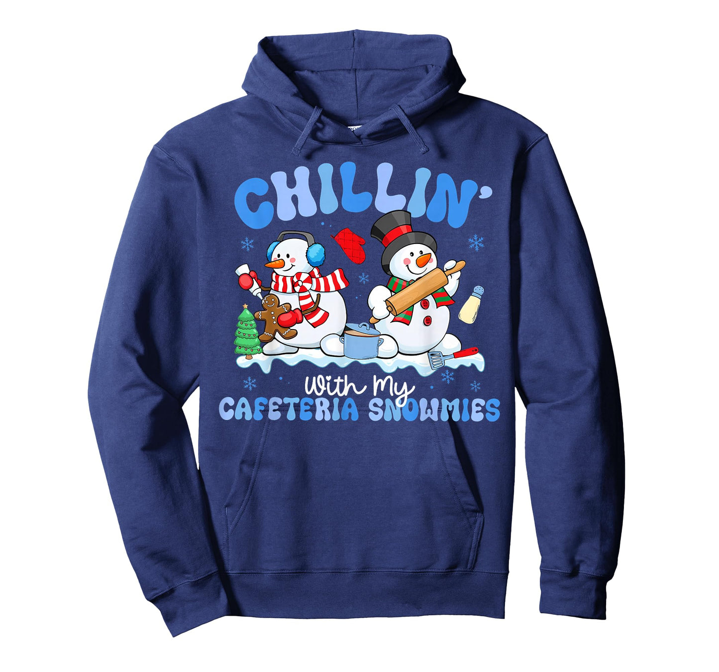 Chillin with My Cafeteria Snowmies Lunch Lady Christmas T-Shirt
