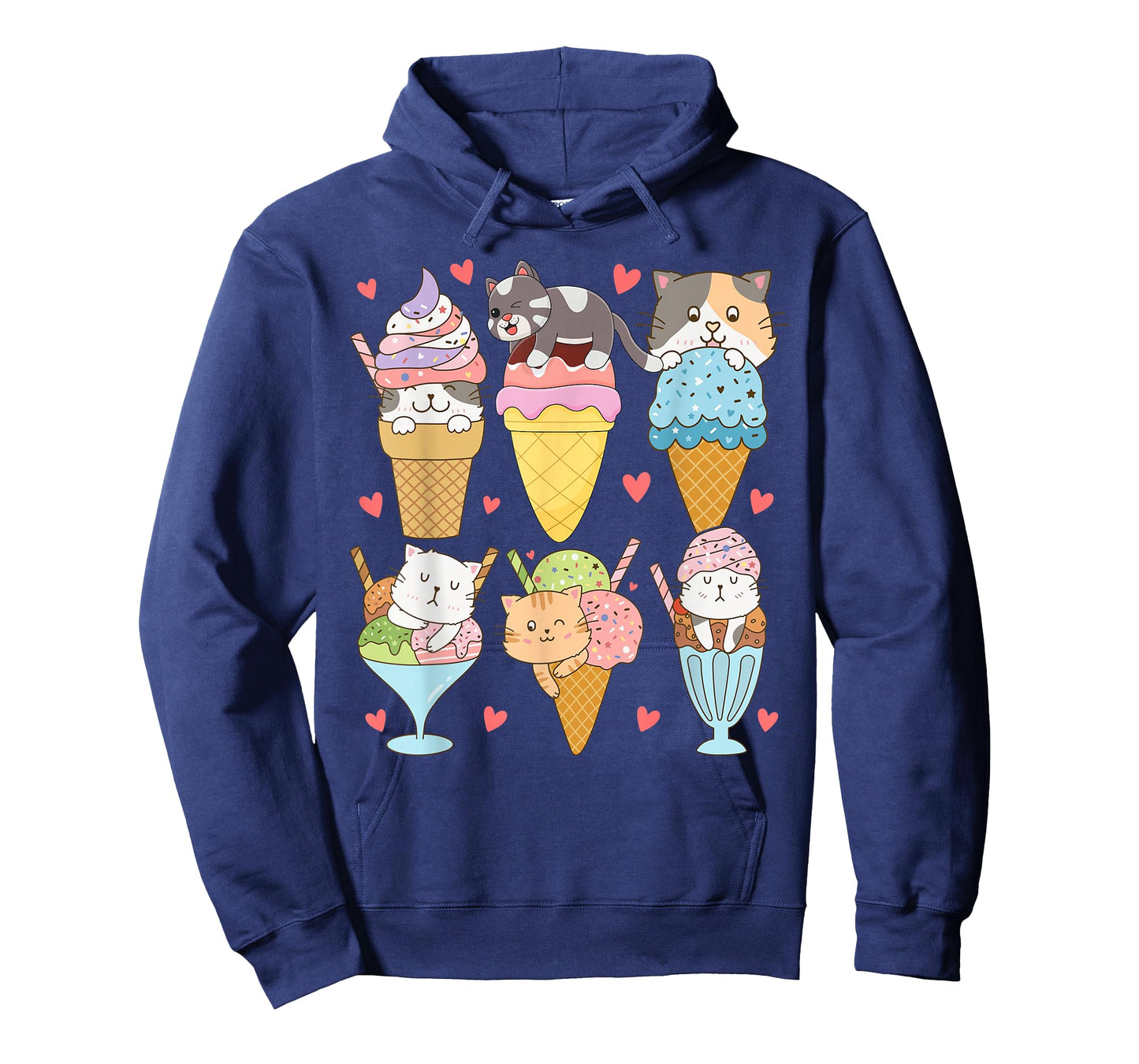 Cute Cat Ice Cream Kitty Cat Dessert T-Shirt