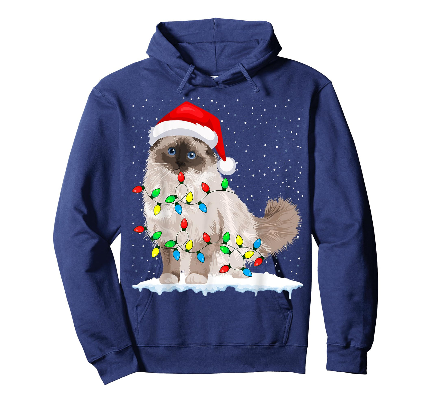 Ragdoll Cat Christmas Lights Xmas Cat Lover T-Shirt