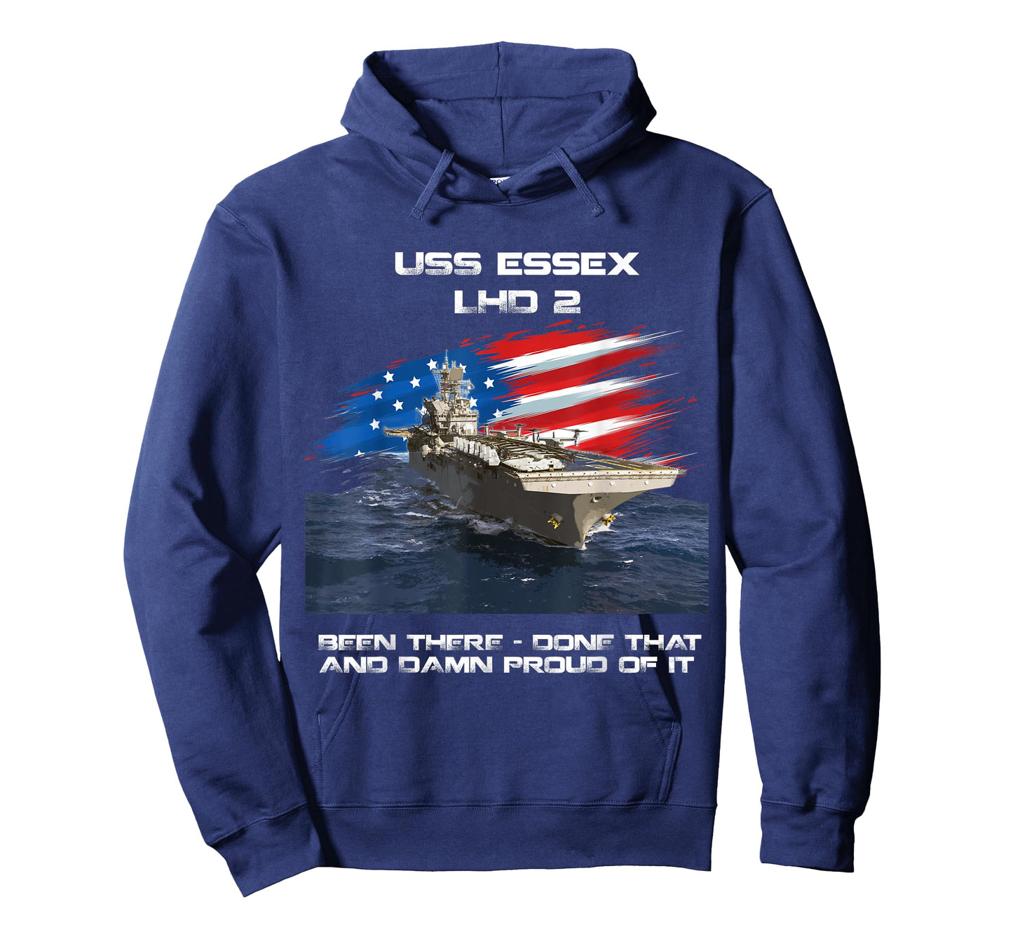 USS Essex LHD-2 Amphibious Assault Ship Veteran USA Flag Women Men T-Shirt