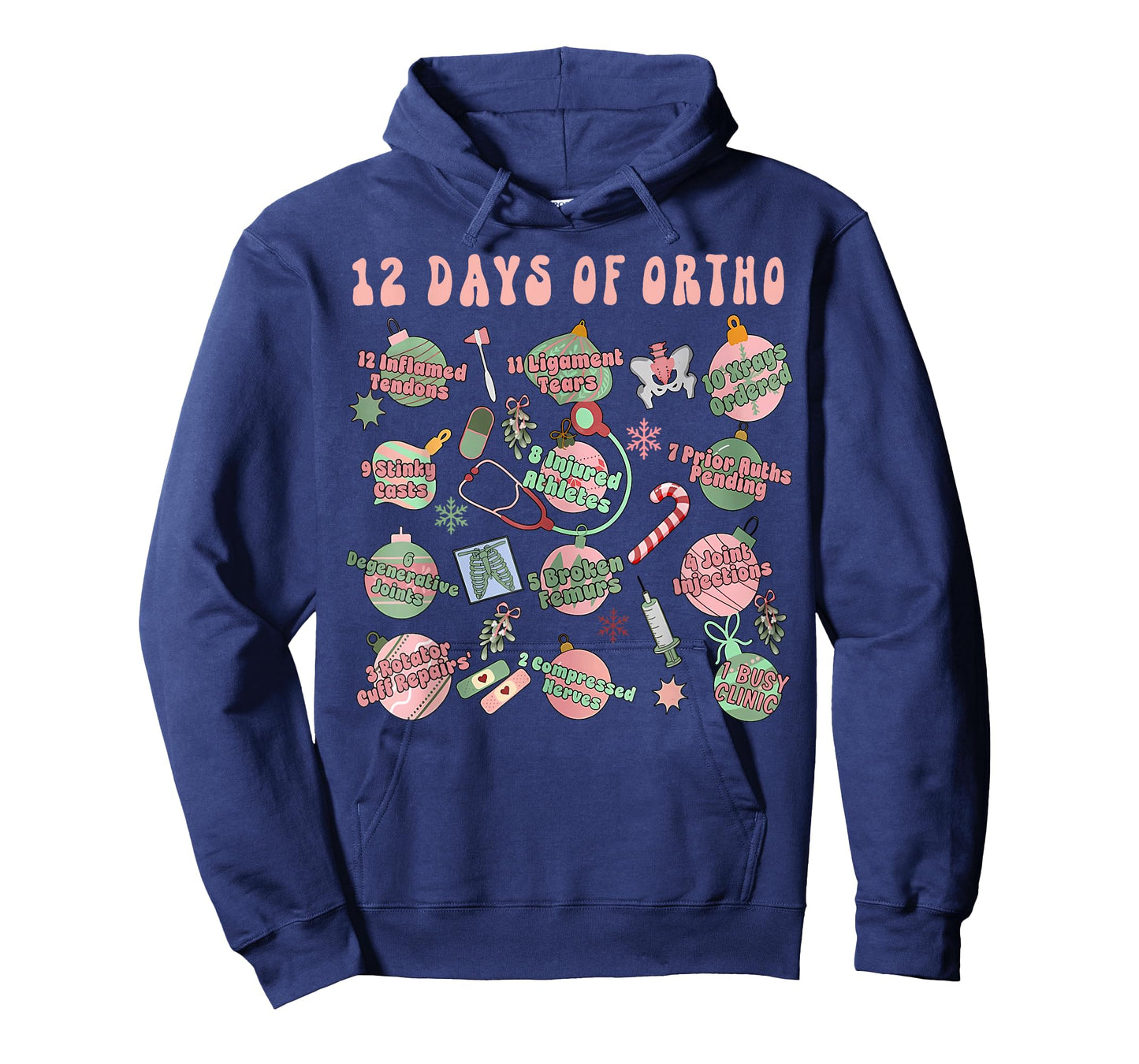 Christmas Orthopedic 12 Days of Ortho Ortho Nurse Group Team T-Shirt