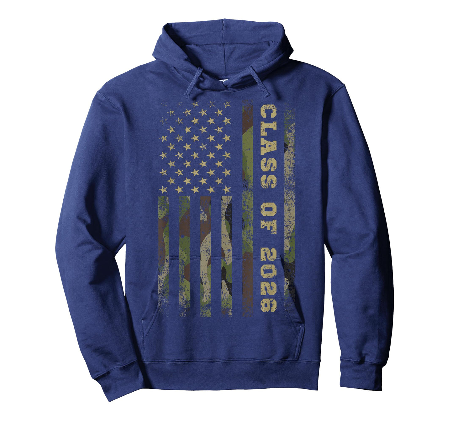 Camo Camouflage Class of 2026 Senior DONE Distressed US Flag T-Shirt