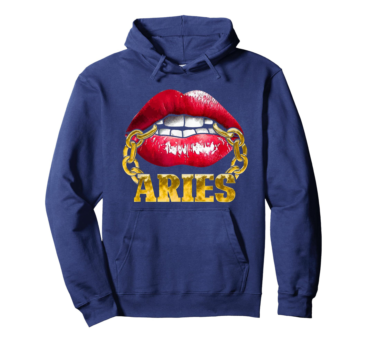 Aries Juicy Lips Gold Chain Zodiac Sign for African American T-Shirt