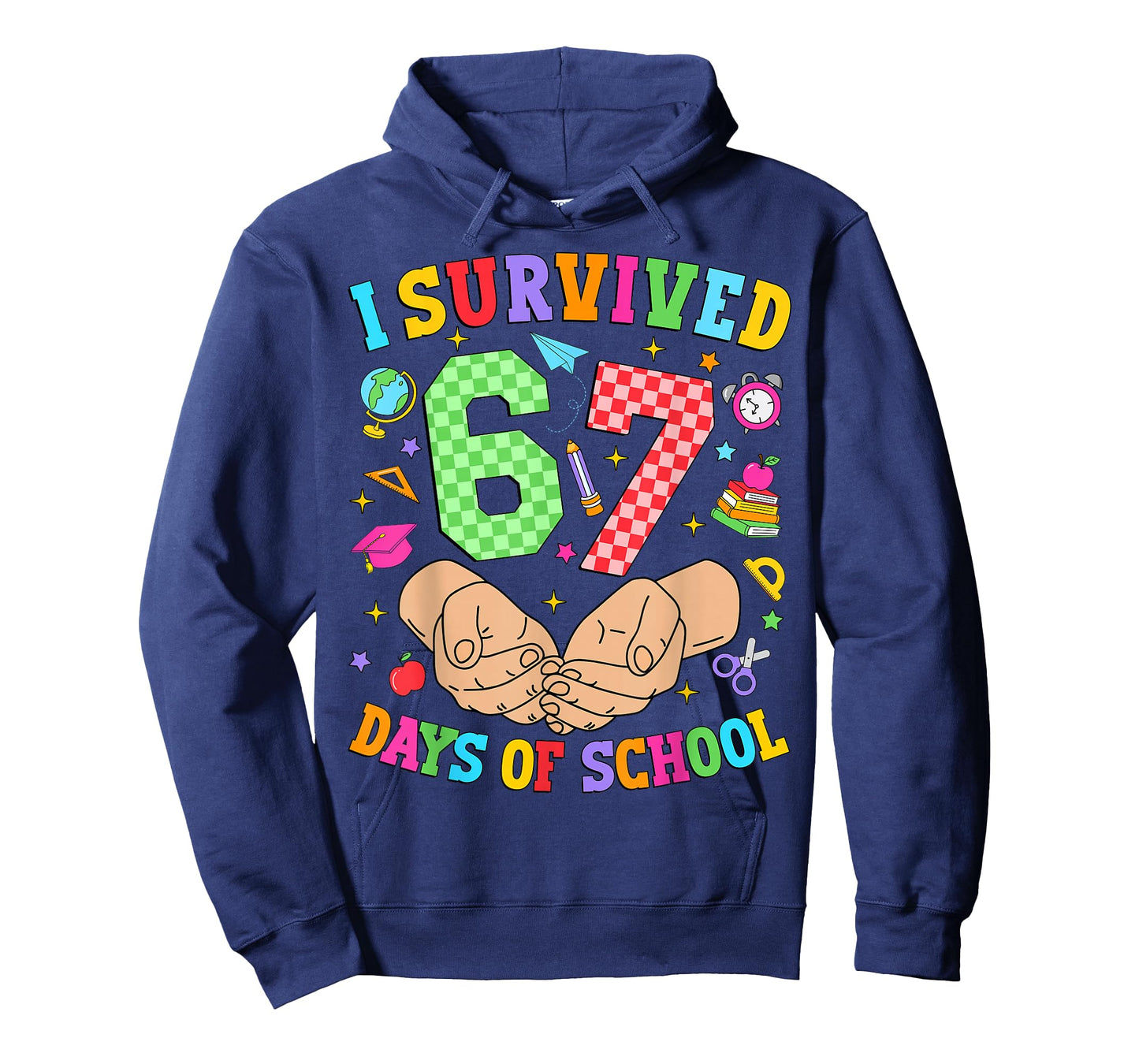 I Survived 67 Days of School Funny Six Seven 6 7 Meme Kids T-Shirt