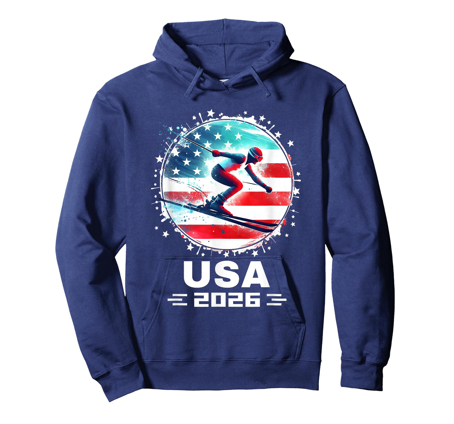 USA Team 2026 United States American Flag Skiing USA Ski T-Shirt