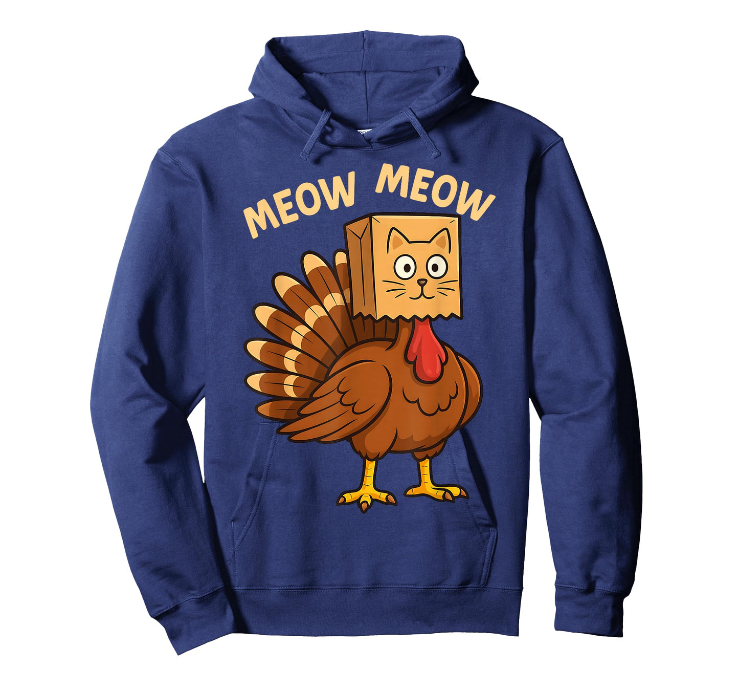 Thanksgiving Cat Costume Turkey Funny Fake Cat Meow T-Shirt