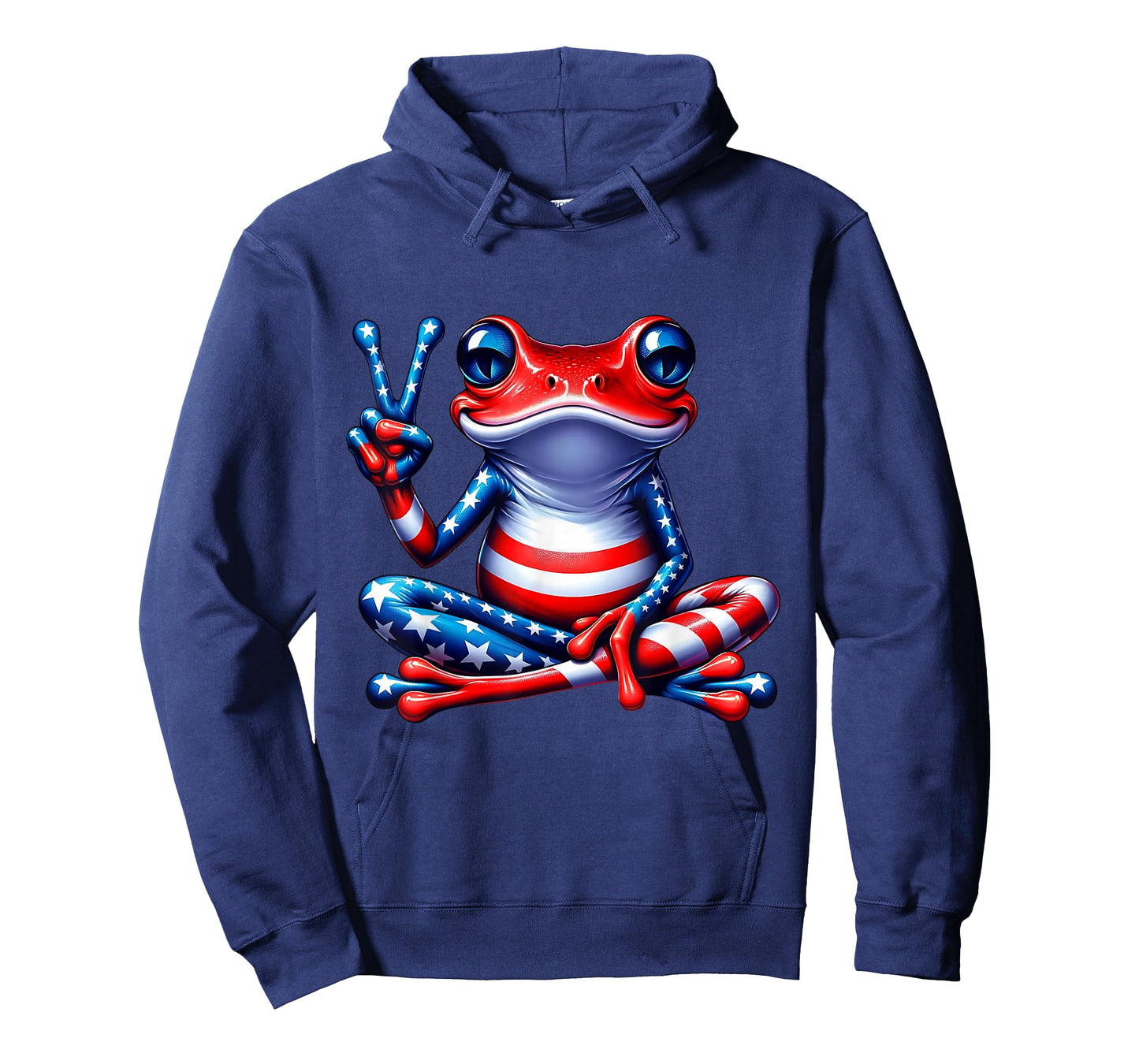 Frog Peace Sign USA Flag Frog Lover Funny Boys 4th of July T-Shirt